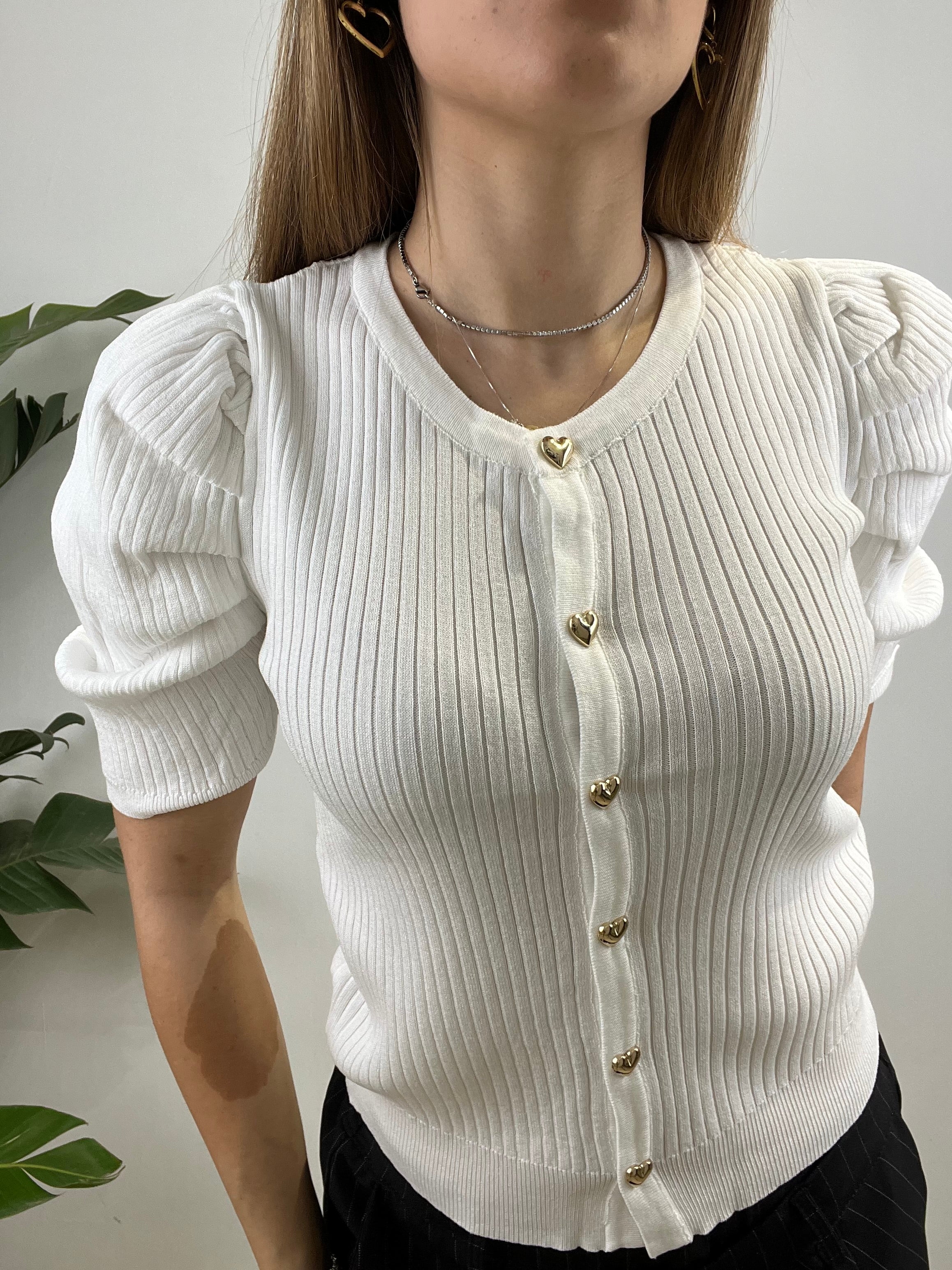 CARDIGAN GINEVRA BIANCO