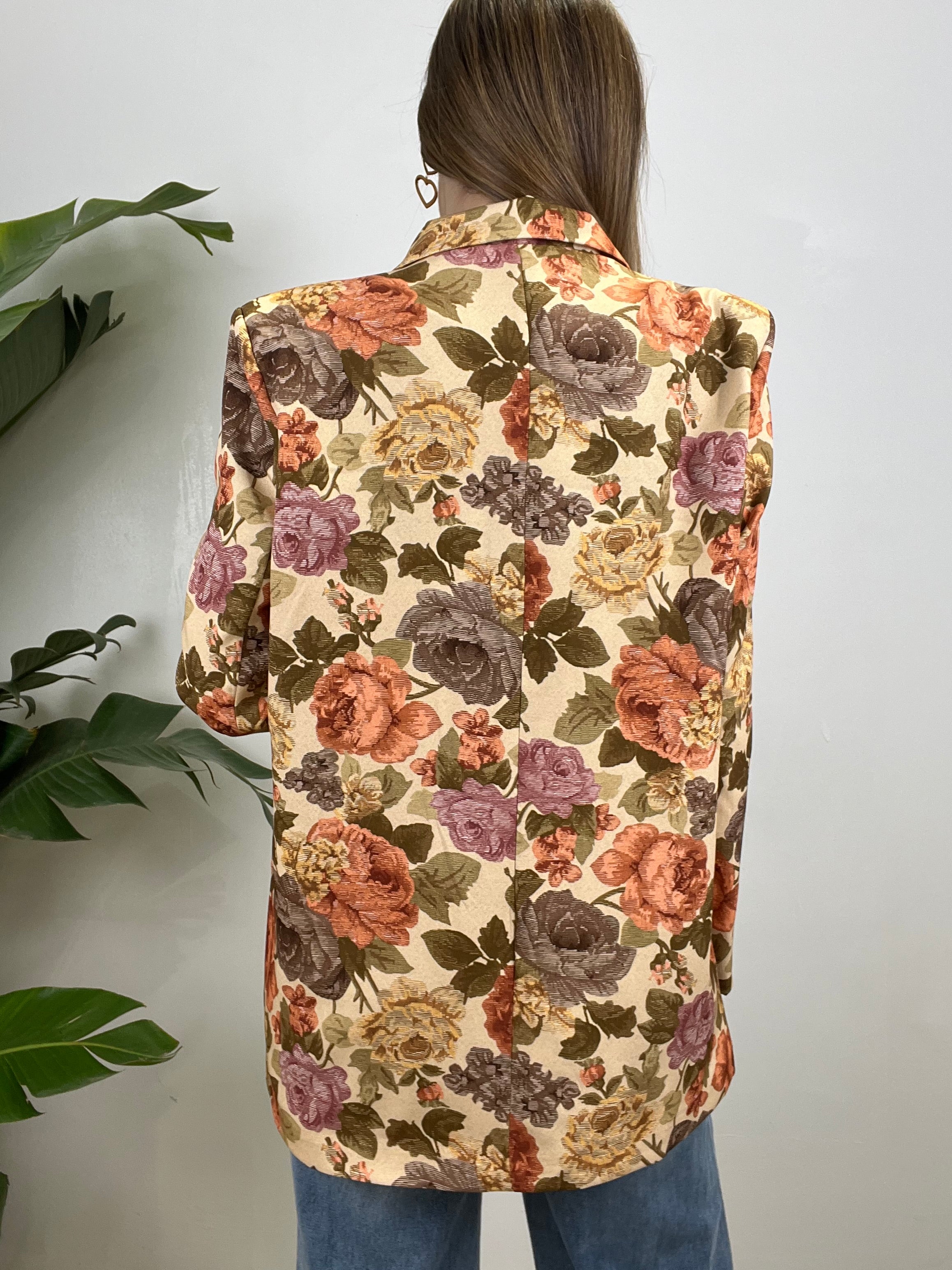 BLAZER FLOWERS CON IL MARRONE