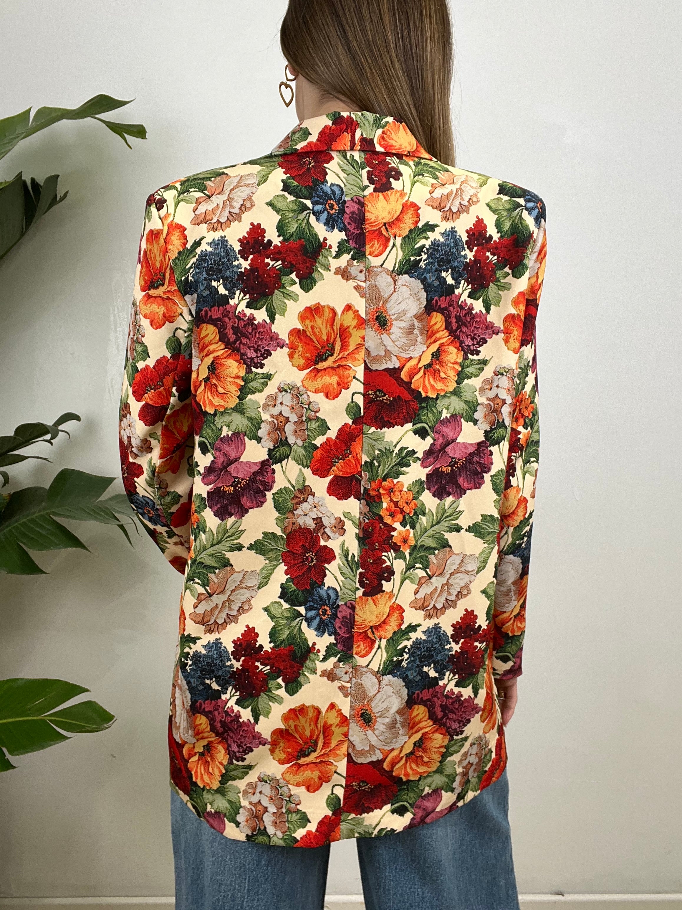 BLAZER FLOWERS CON IL BLU