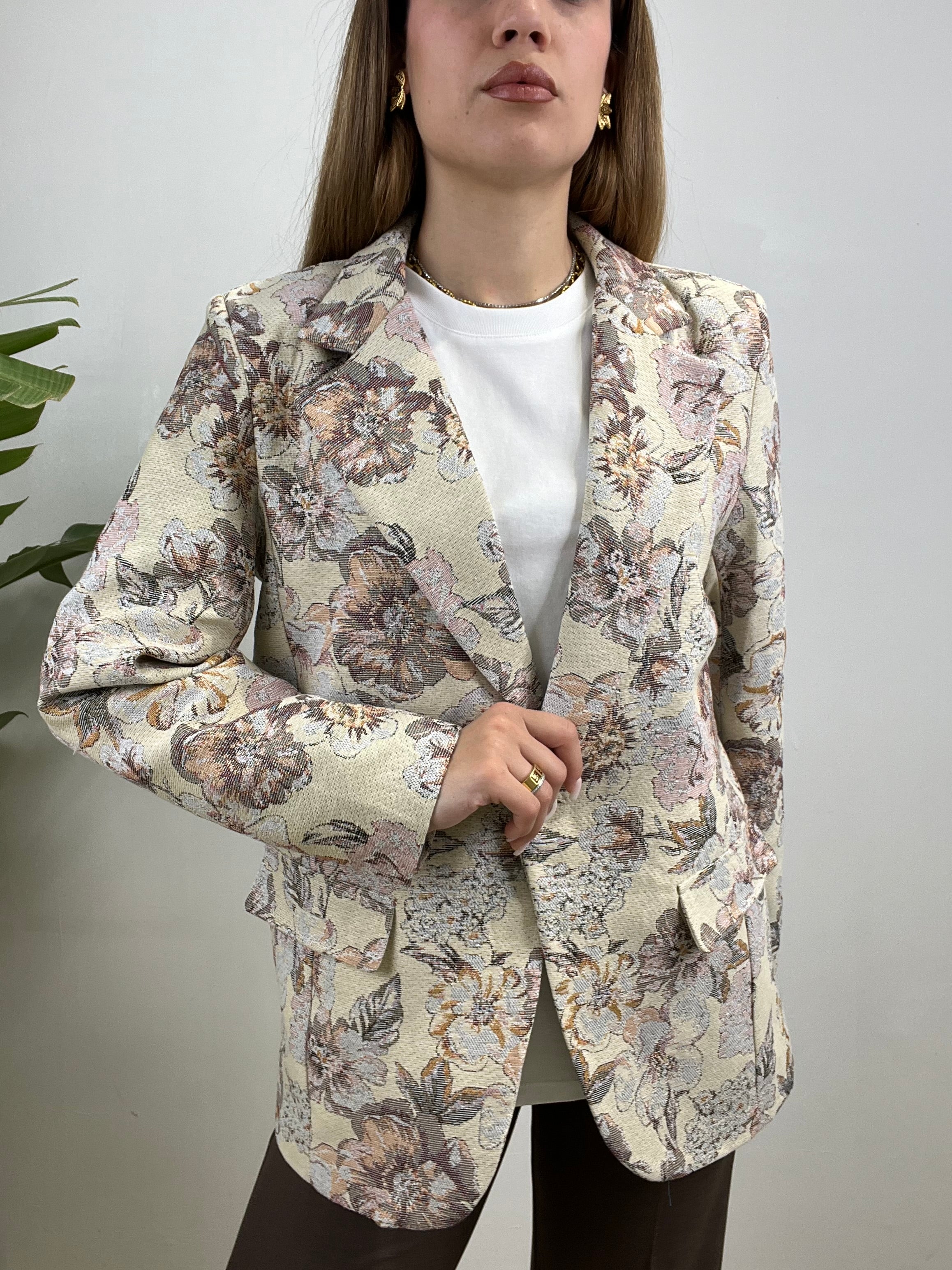 BLAZER IRIS FIORI AZZURRI