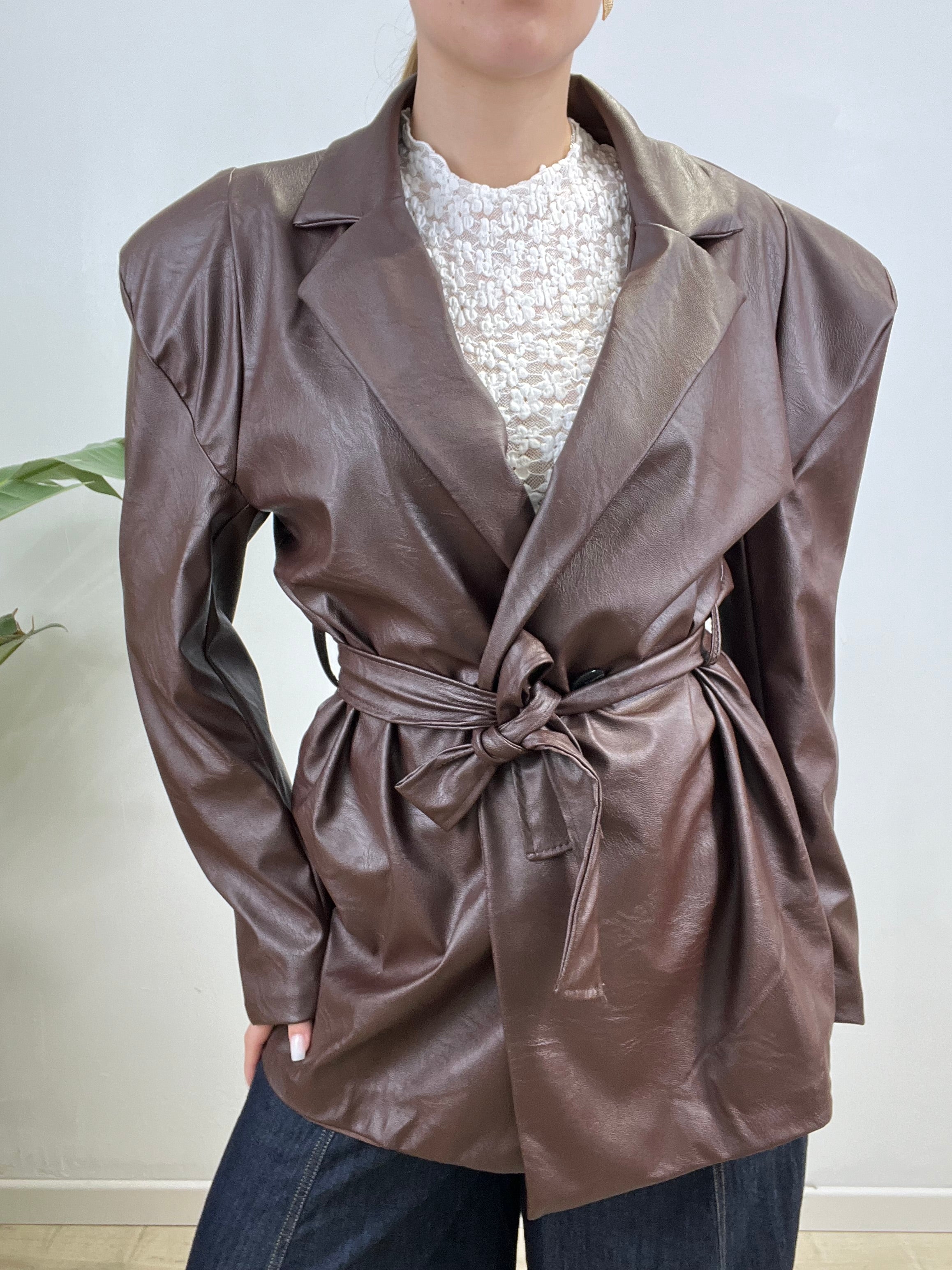 BLAZER ECOPELLE PROMO MARRONE