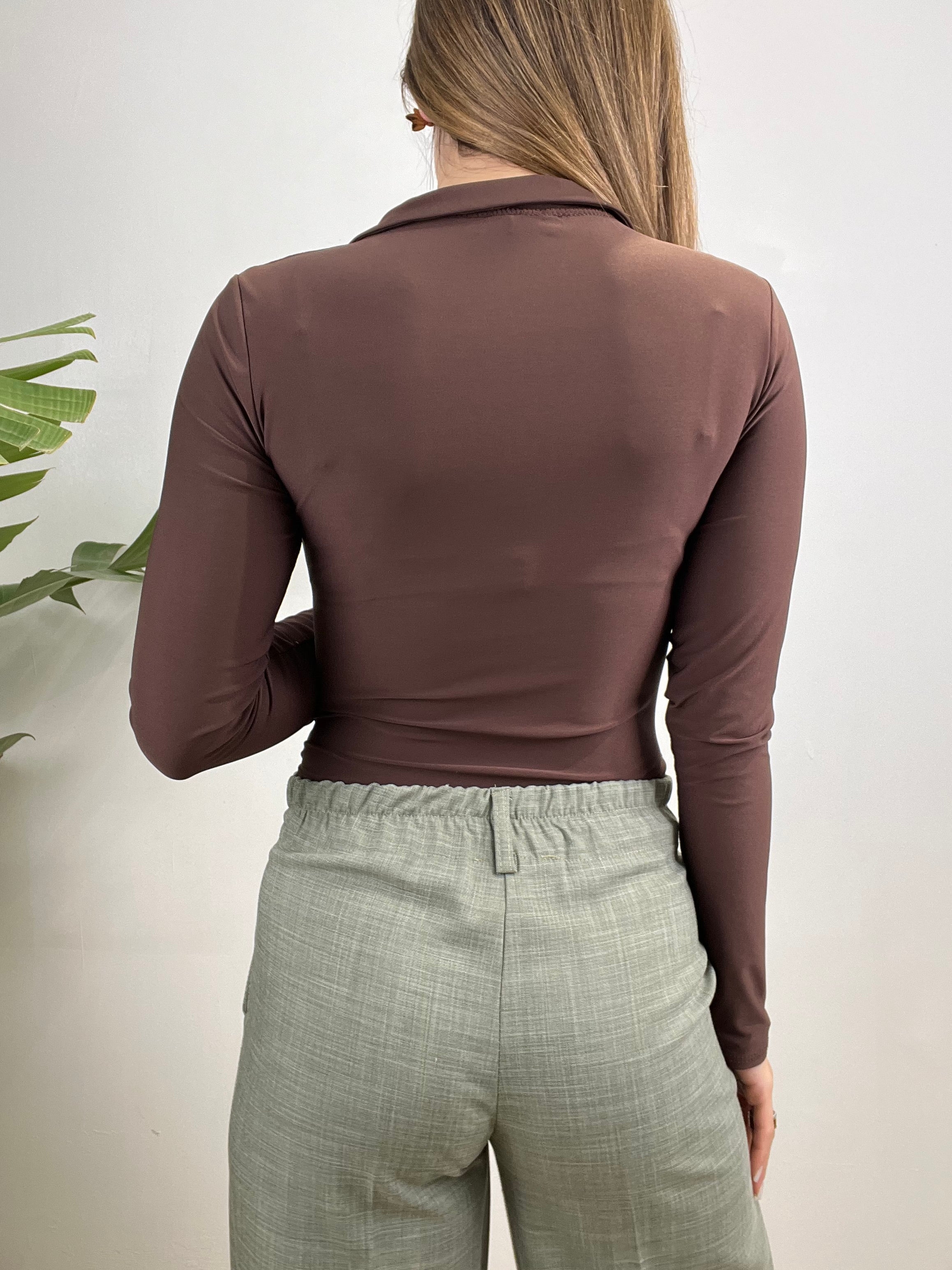 BODY POLO MARRONE