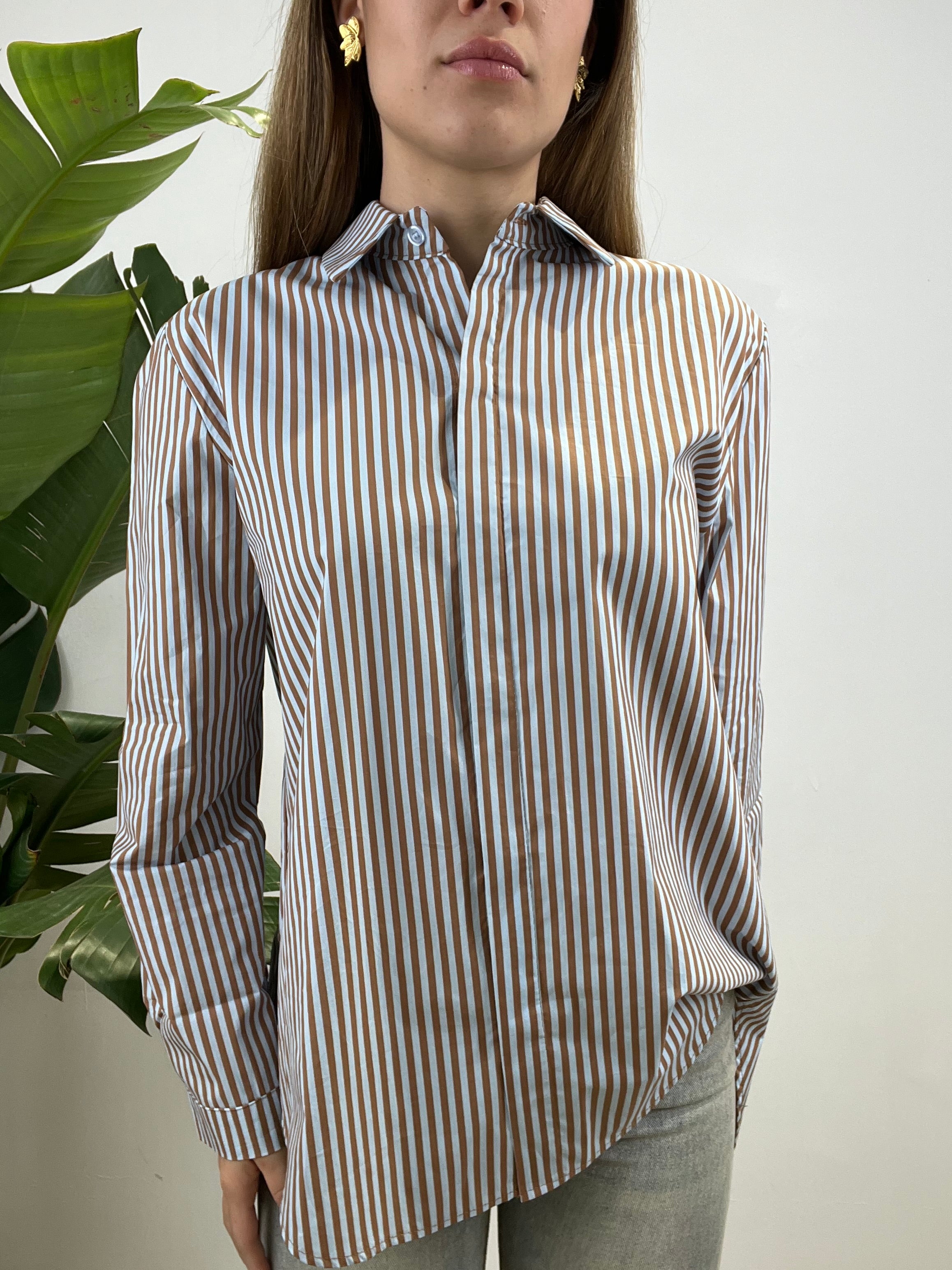 CAMICIA LINDA AZZURRA MARRONE