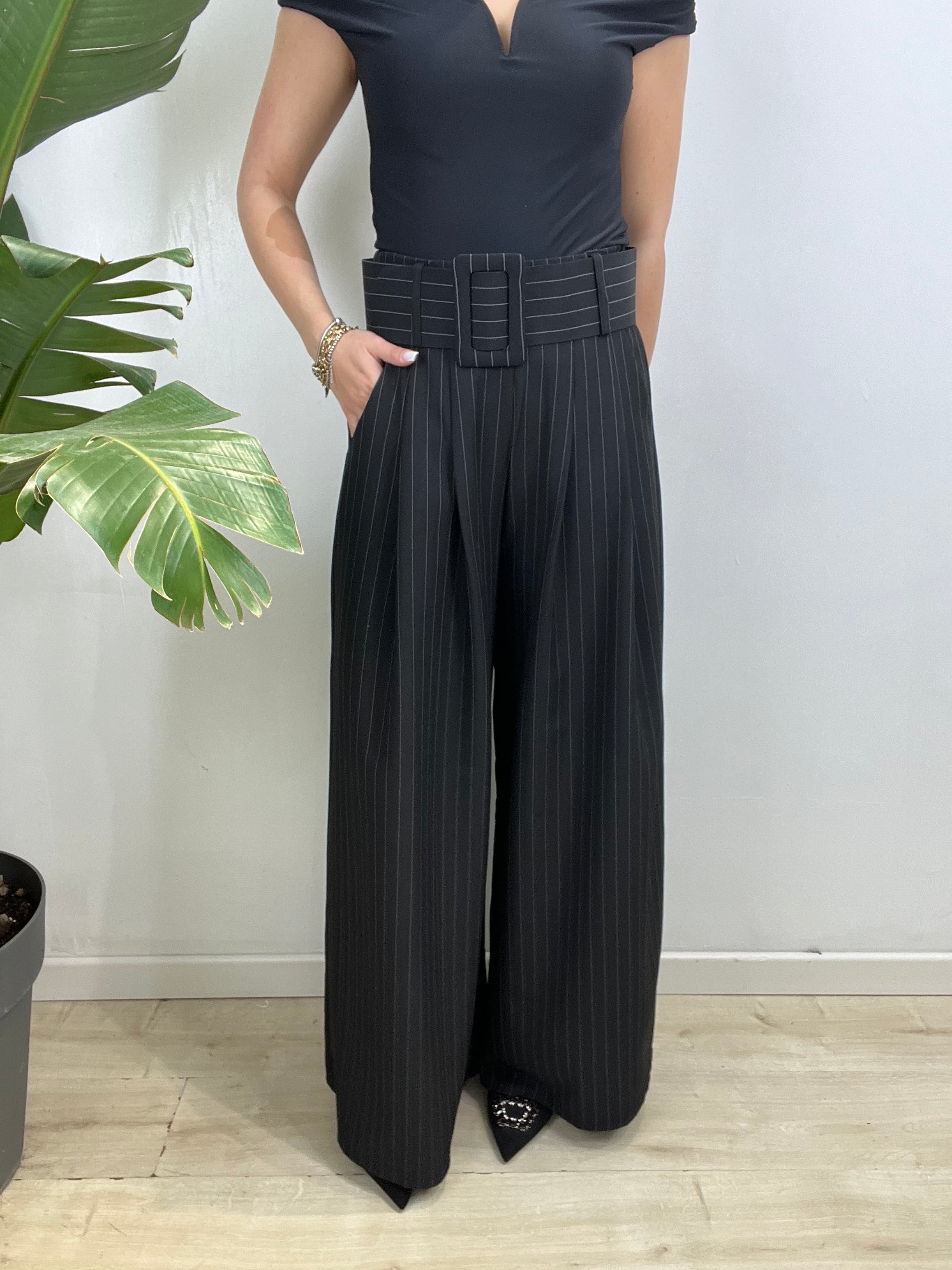 PANTALONI GESSATO SUSY NERO