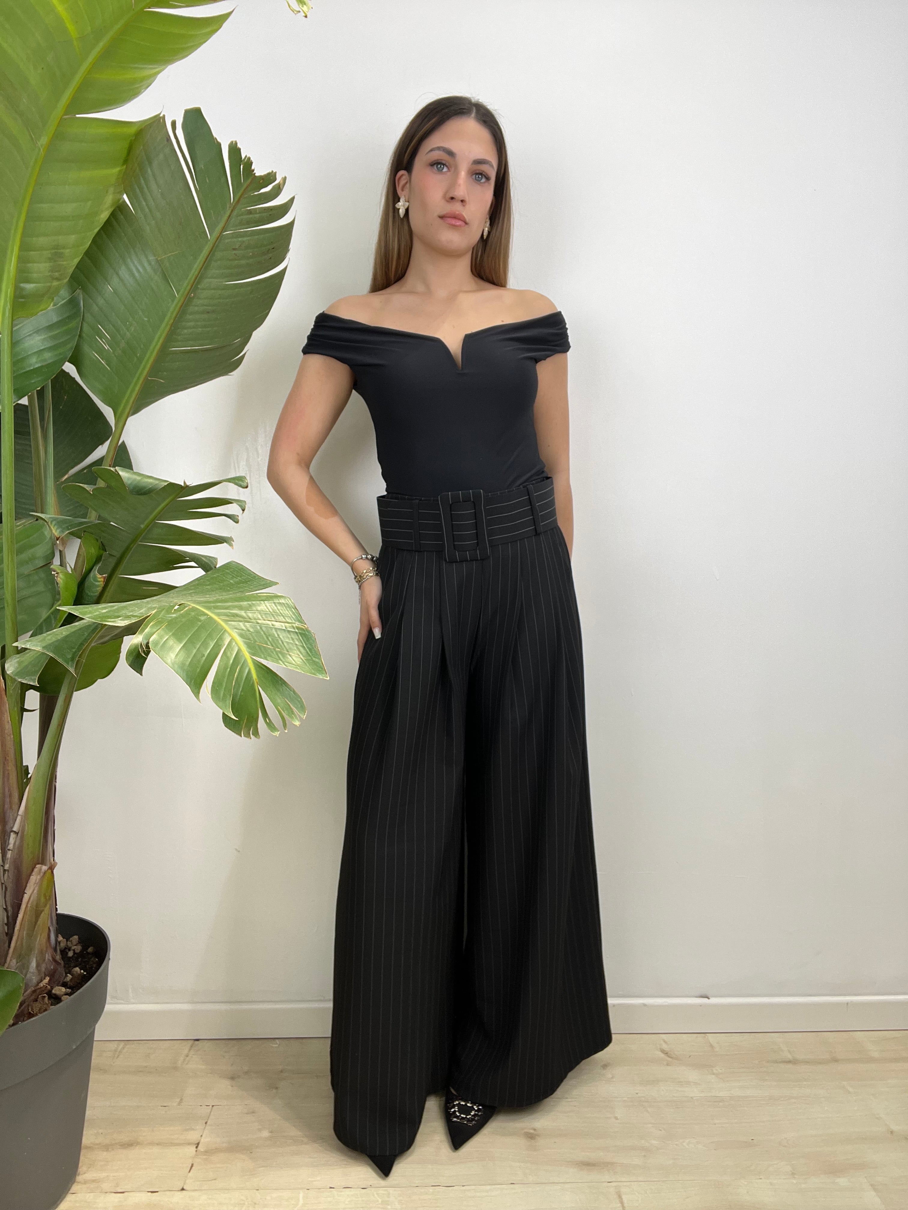 PANTALONI GESSATO SUSY NERO