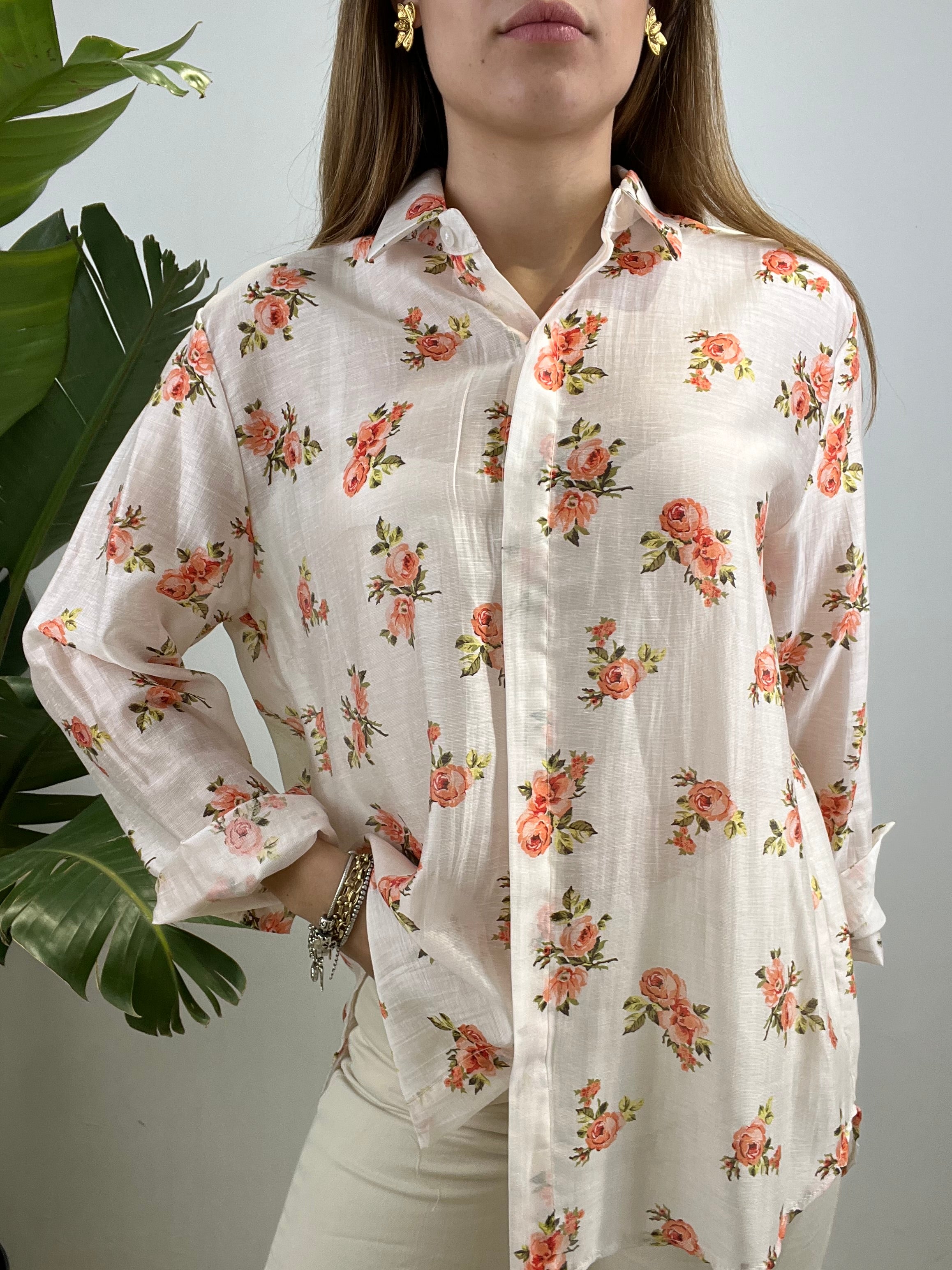 CAMICIA FIORI BIANCA