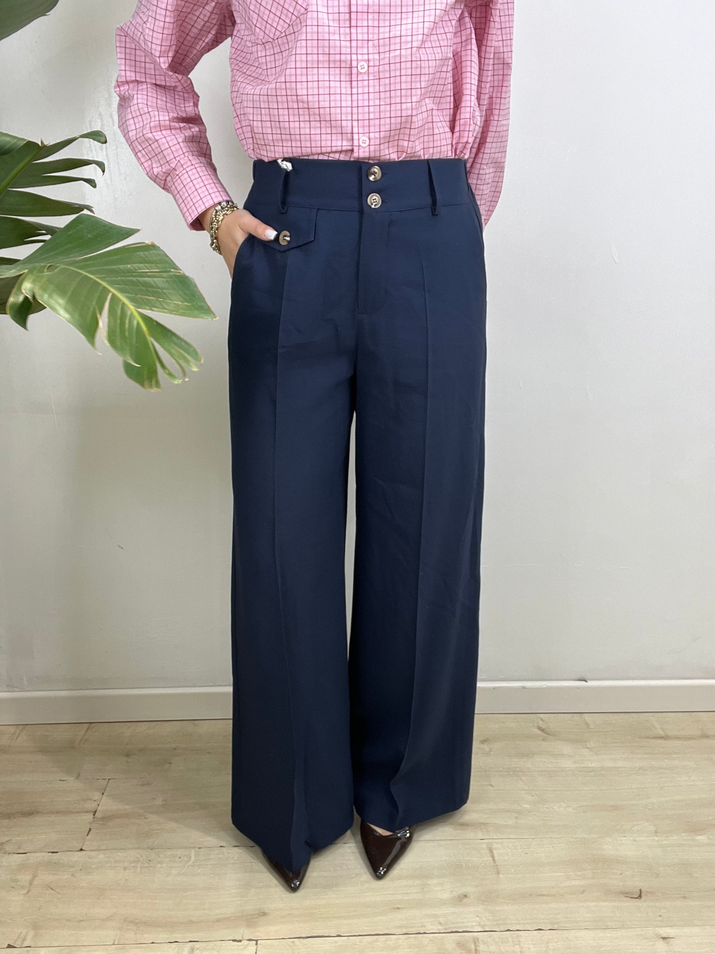 PANTALONI MELANIA BLU