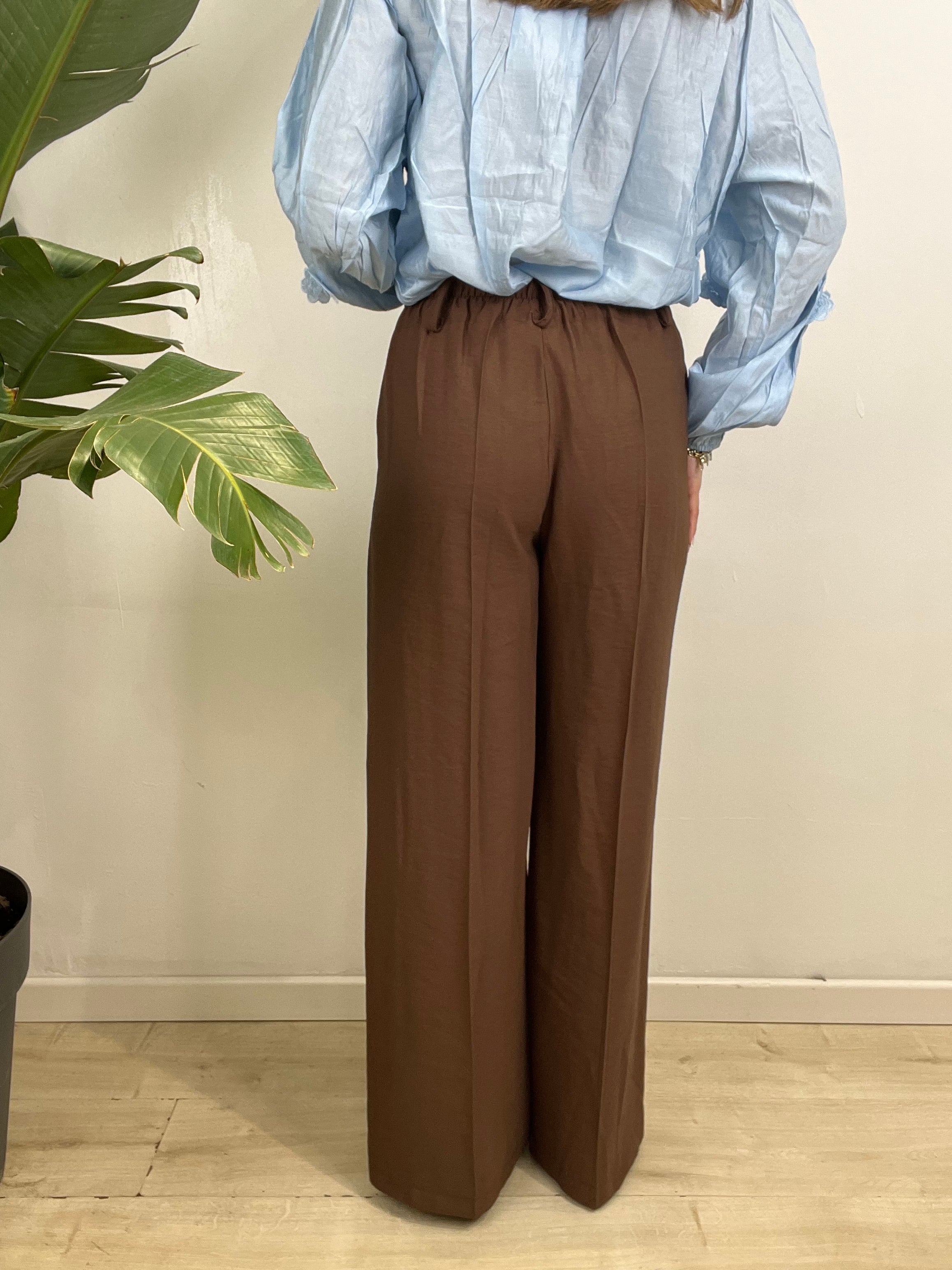 PANTALONI MELANIA MARRONE