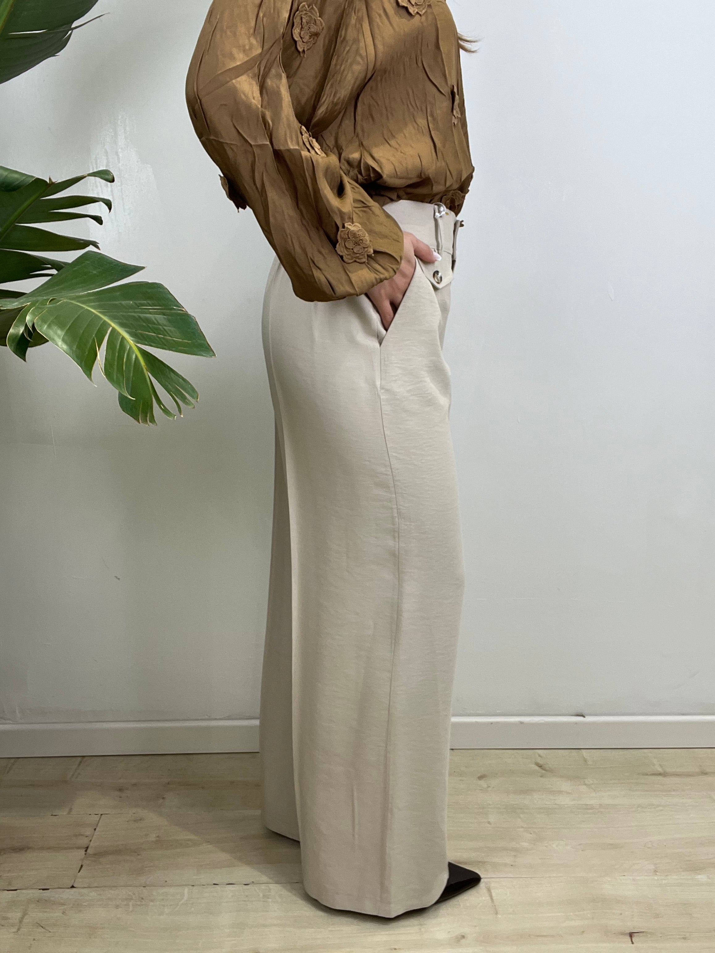 PANTALONI MELANIA BEIGE