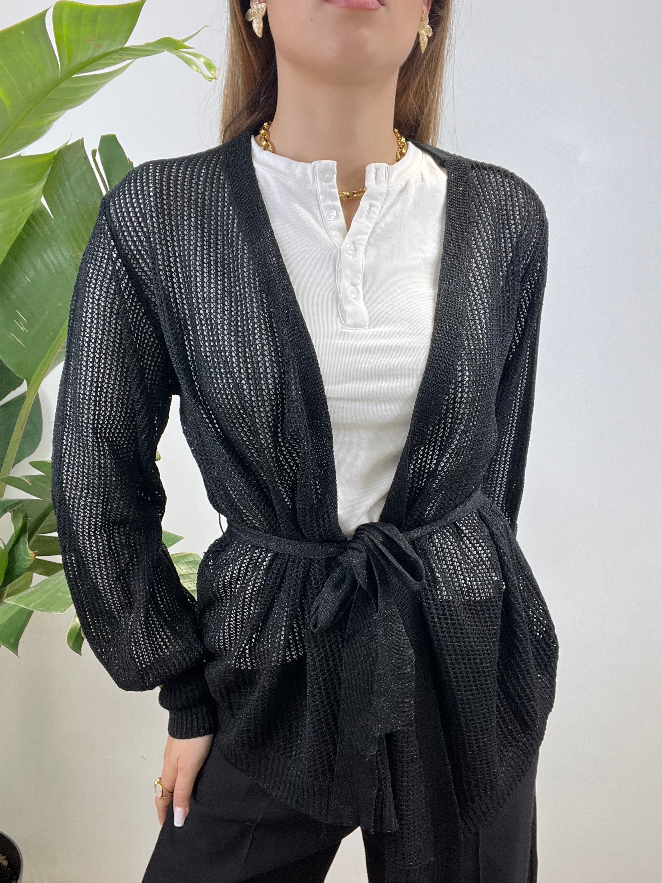 CARDIGAN TRAFORATO NERO