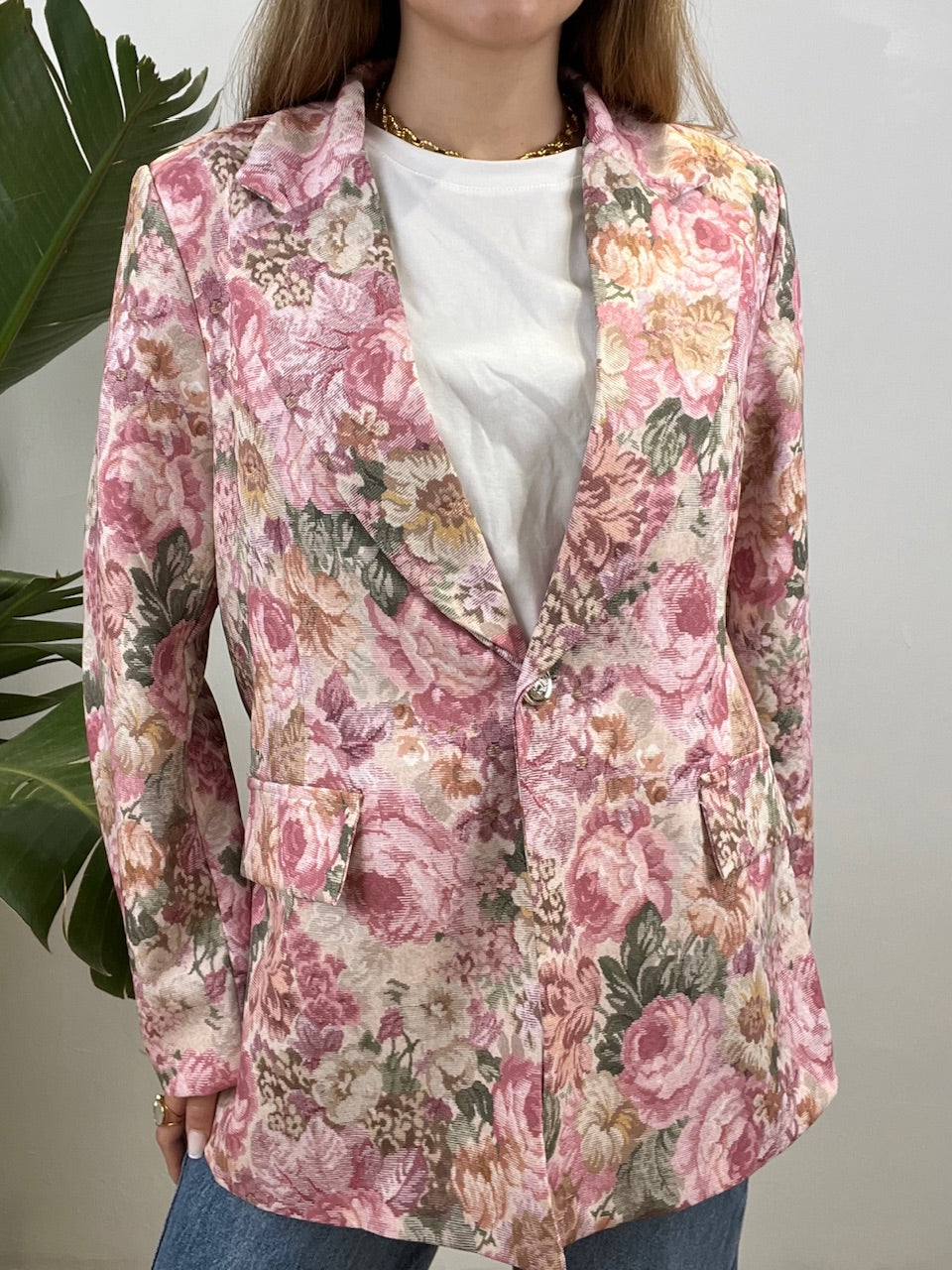 BLAZER FLOWERS CON IL ROSA