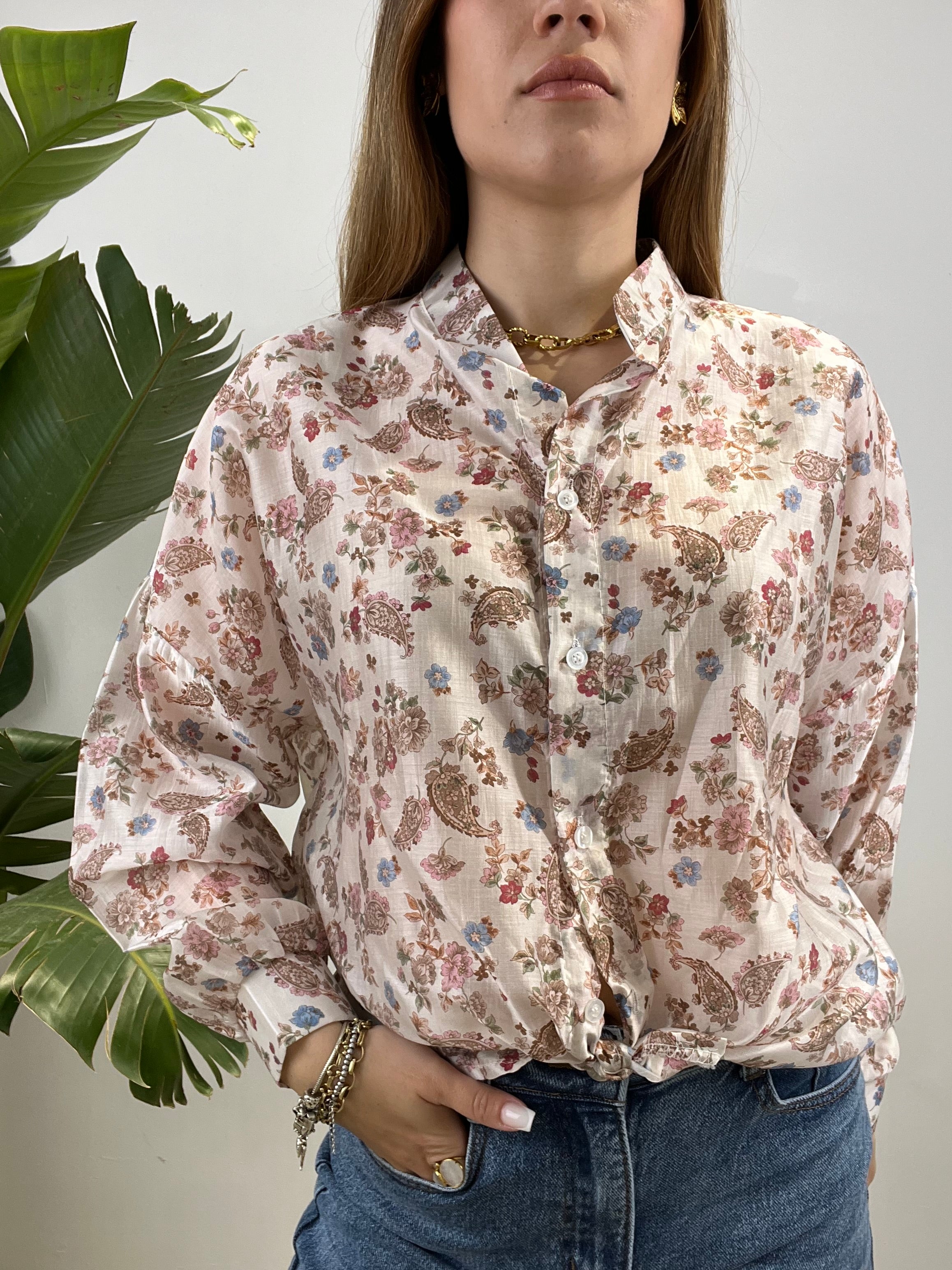 CAMICIA KARMEN BIANCA CON FIORELLINI