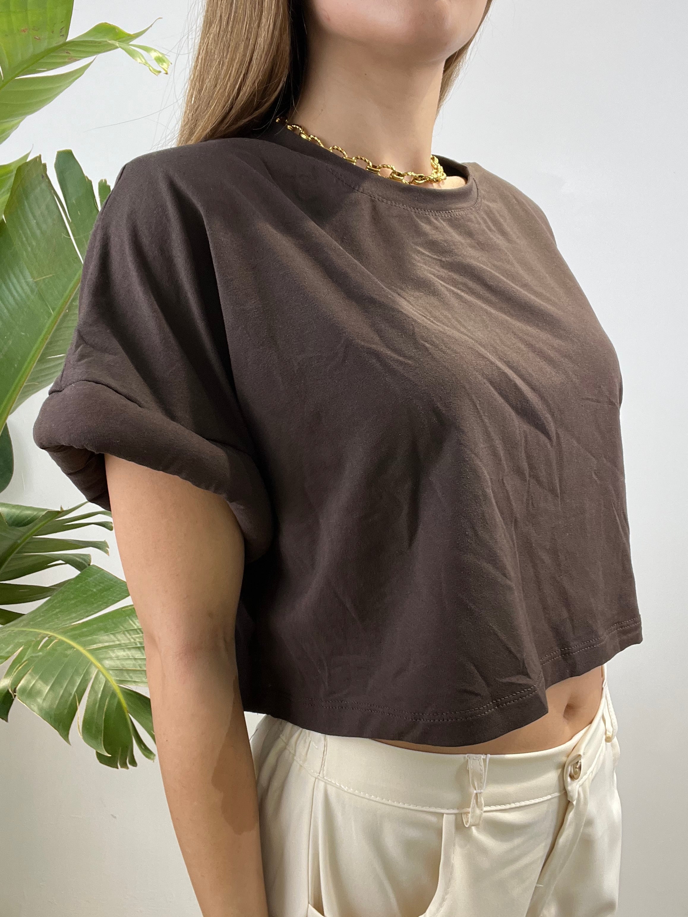 T-SHIRT CLEMY MARRONE