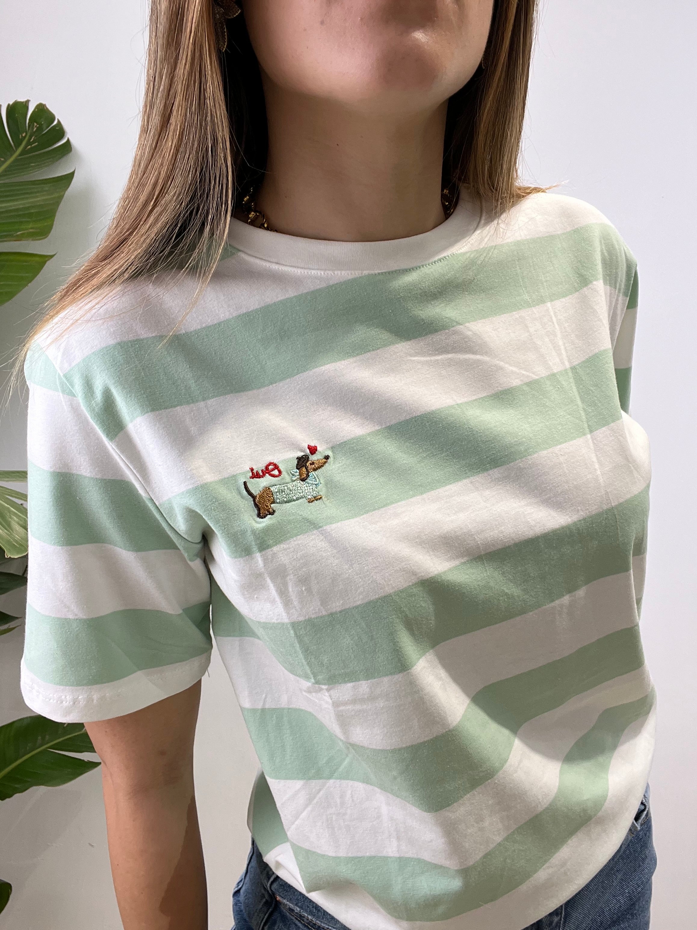 T-SHIRT RIGHE BASSOTTO VERDE