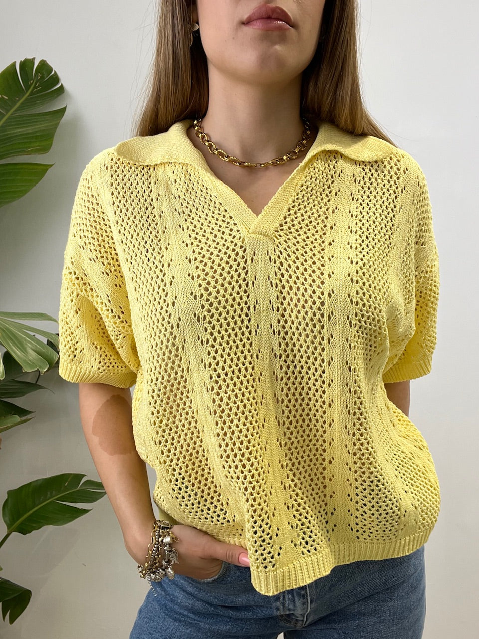 POLO CROCHET GIALLO
