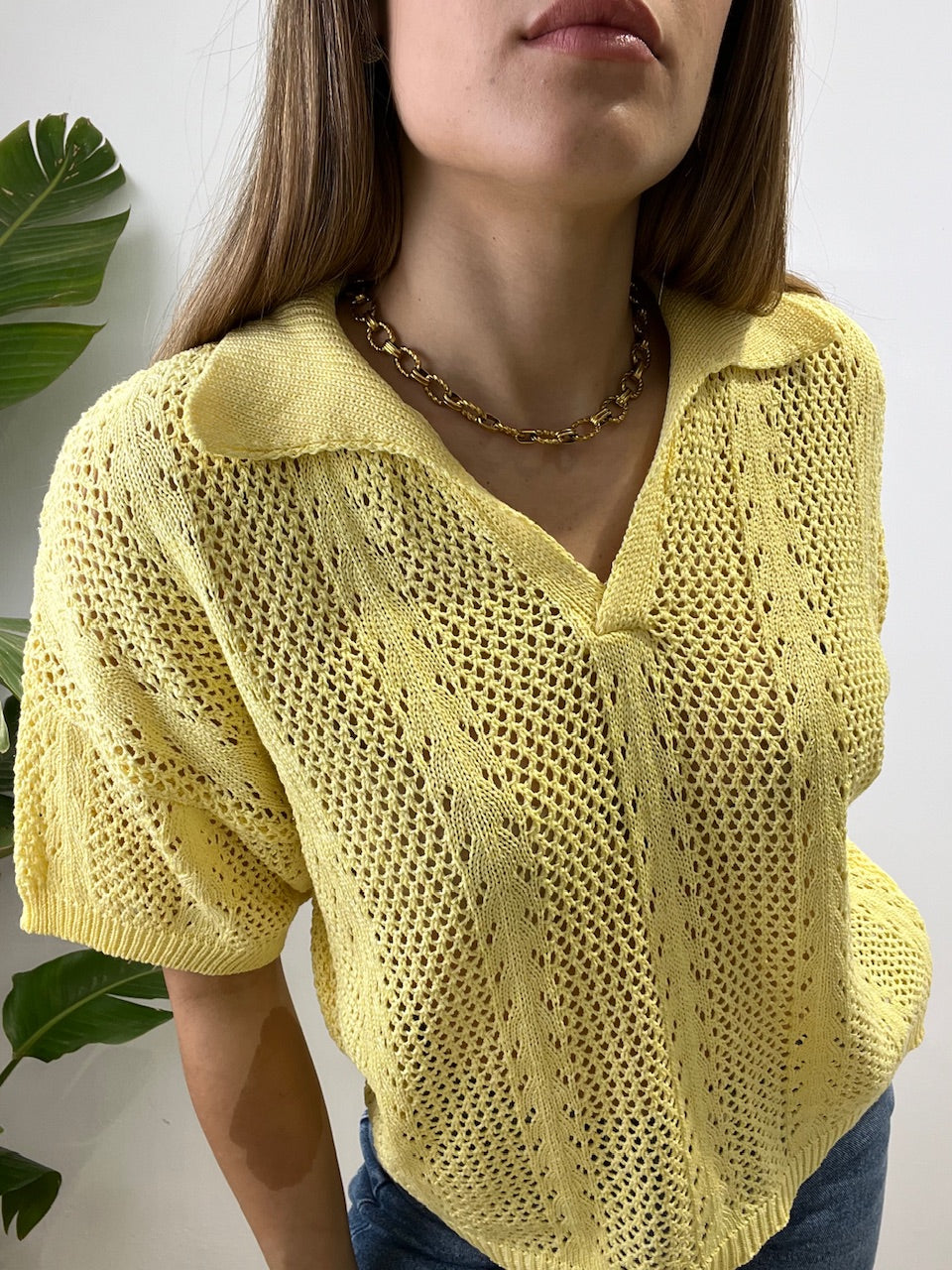 POLO CROCHET GIALLO
