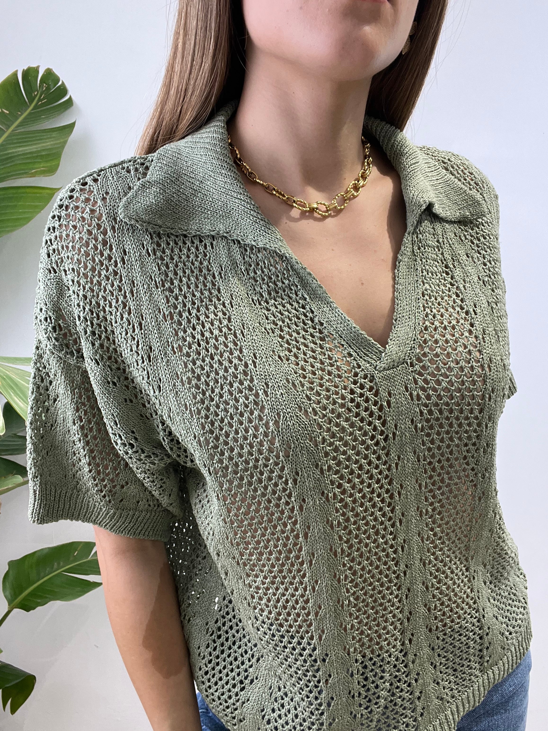 POLO CROCHET VERDE