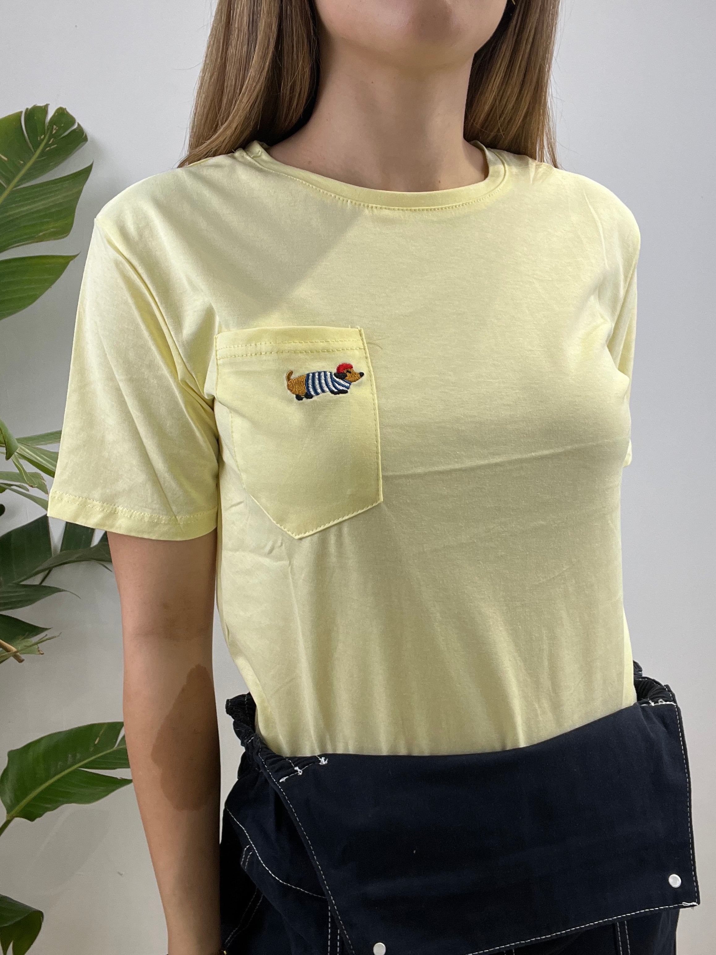 T-SHIRT BASSOTTO GIALLA