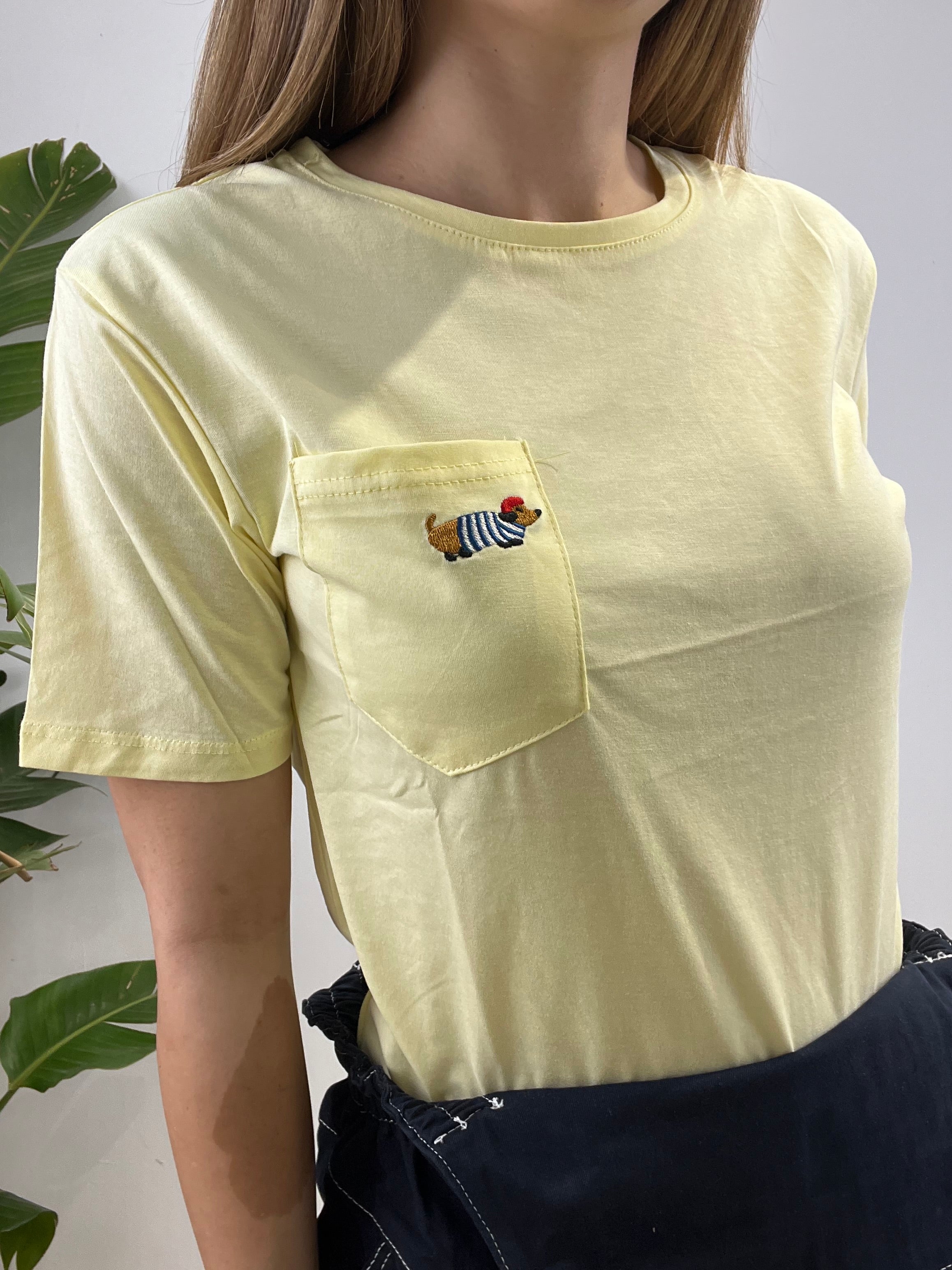 T-SHIRT BASSOTTO GIALLA