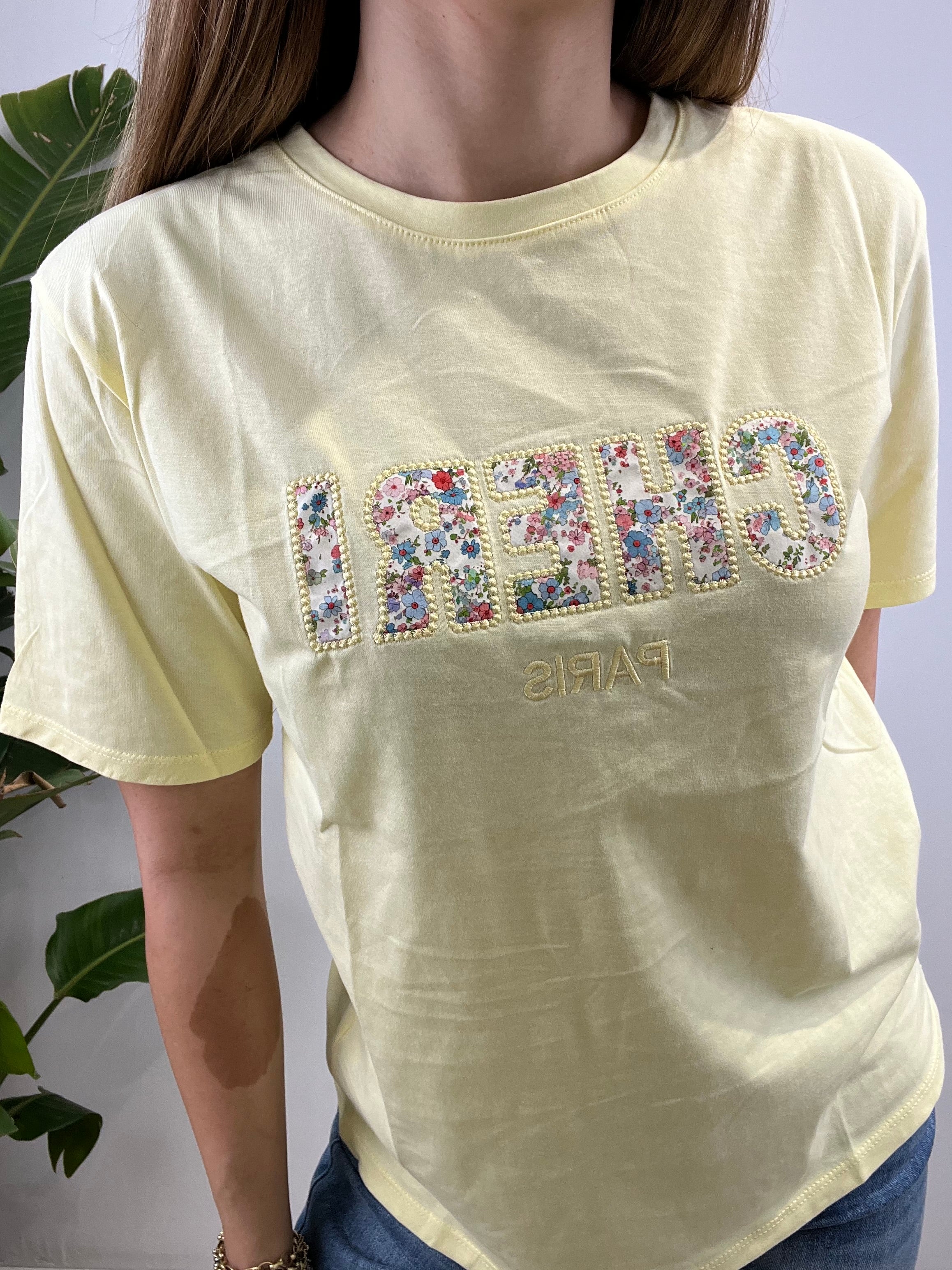 T-SHIRT CHERI GIALLA
