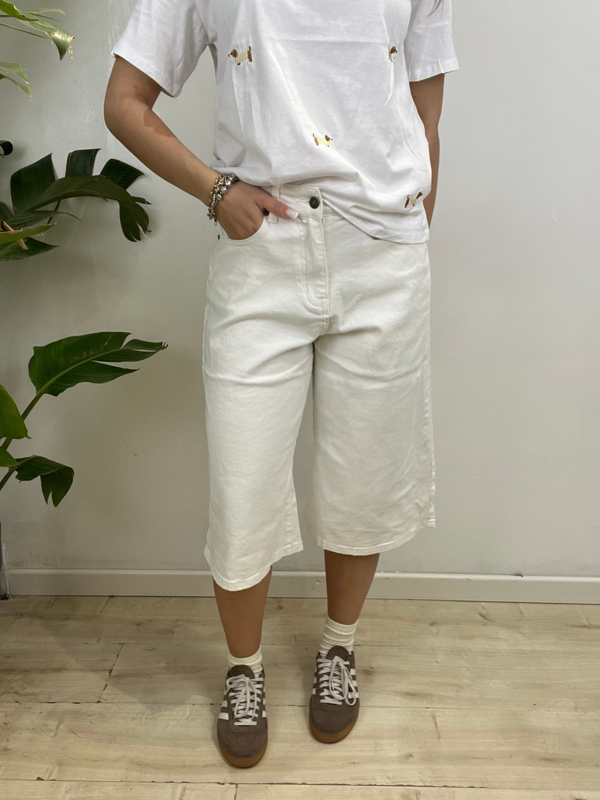 BERMUDA 3/4 DENIM BIANCO SIMPLY