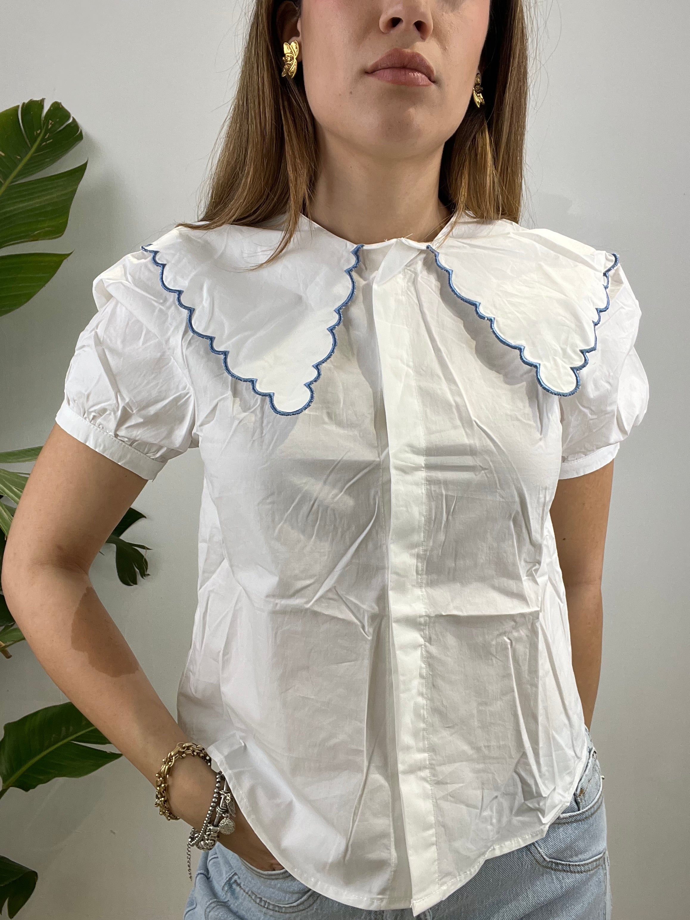 CAMICIA COLLETTO ONDA AZZURRA