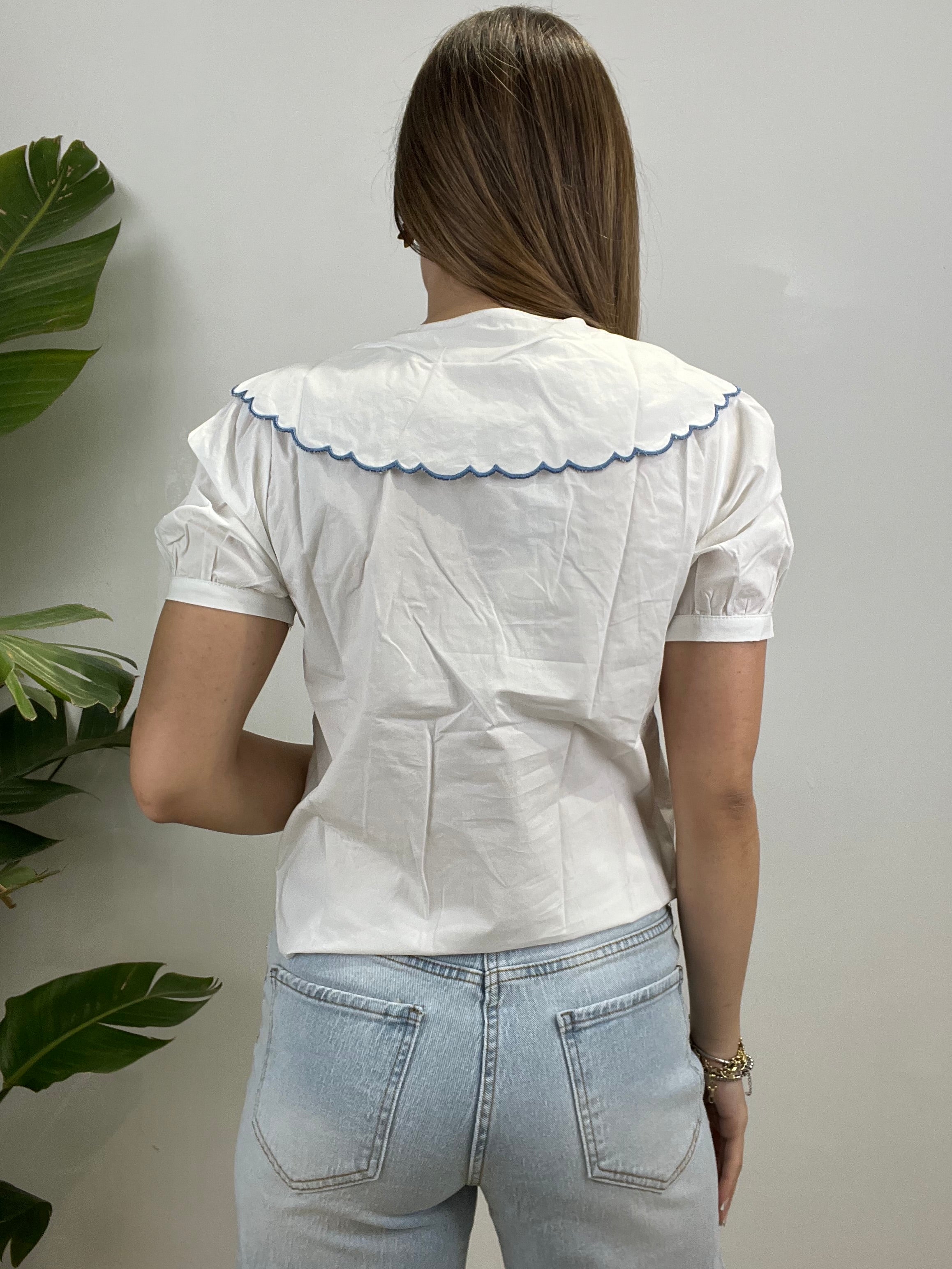 CAMICIA COLLETTO ONDA AZZURRA