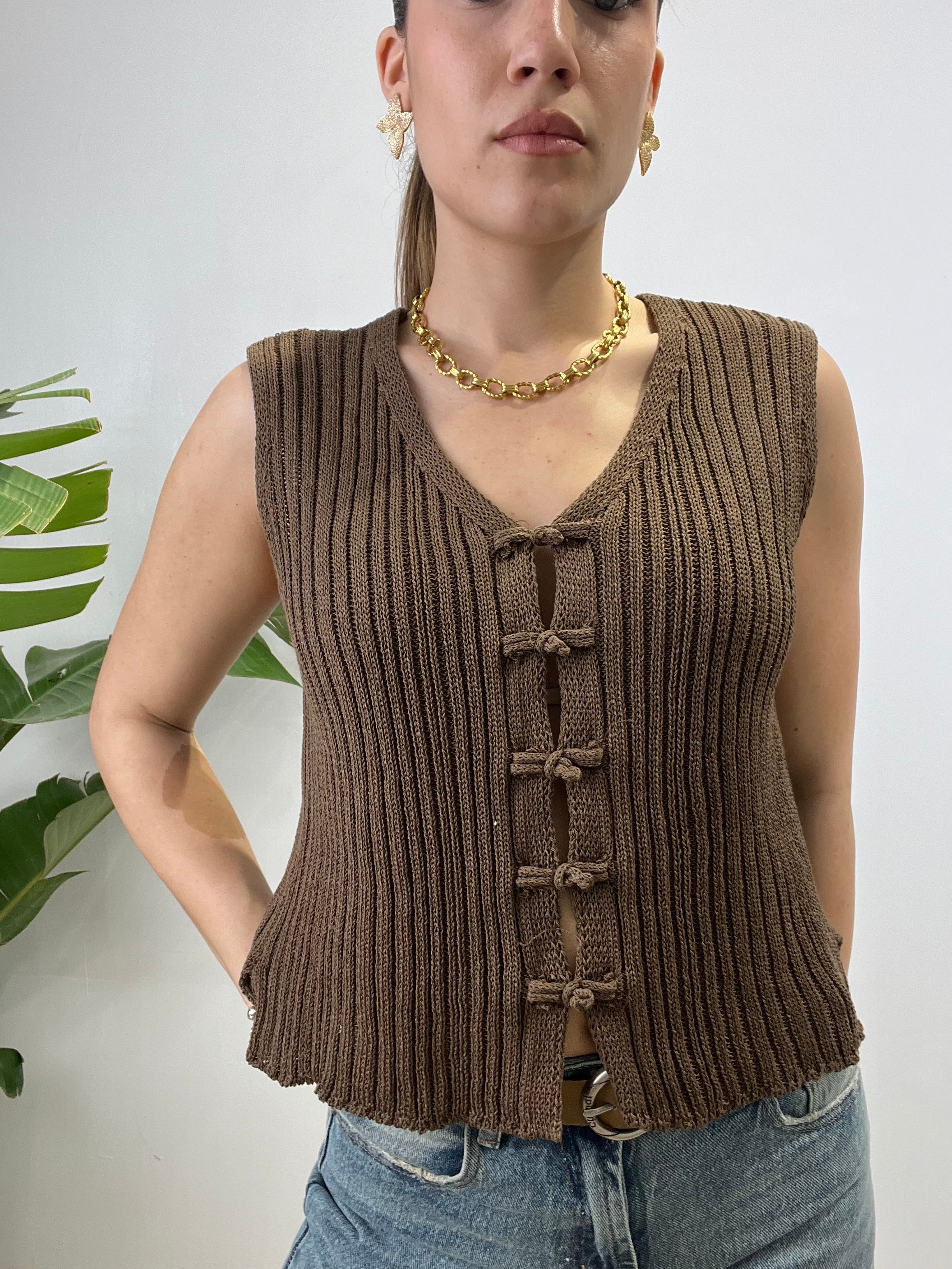 GILET LOREDANA MARRONE
