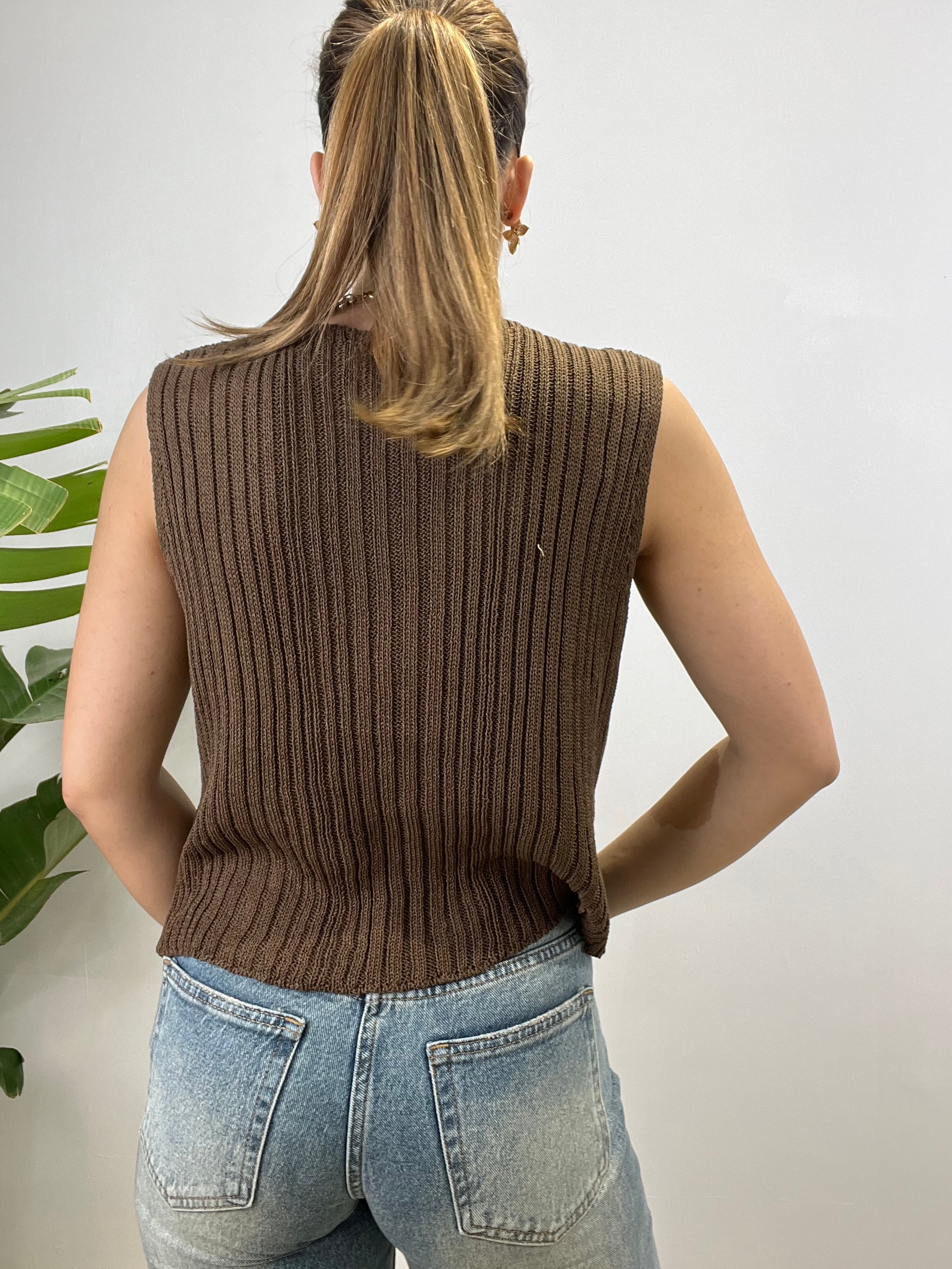 GILET LOREDANA MARRONE