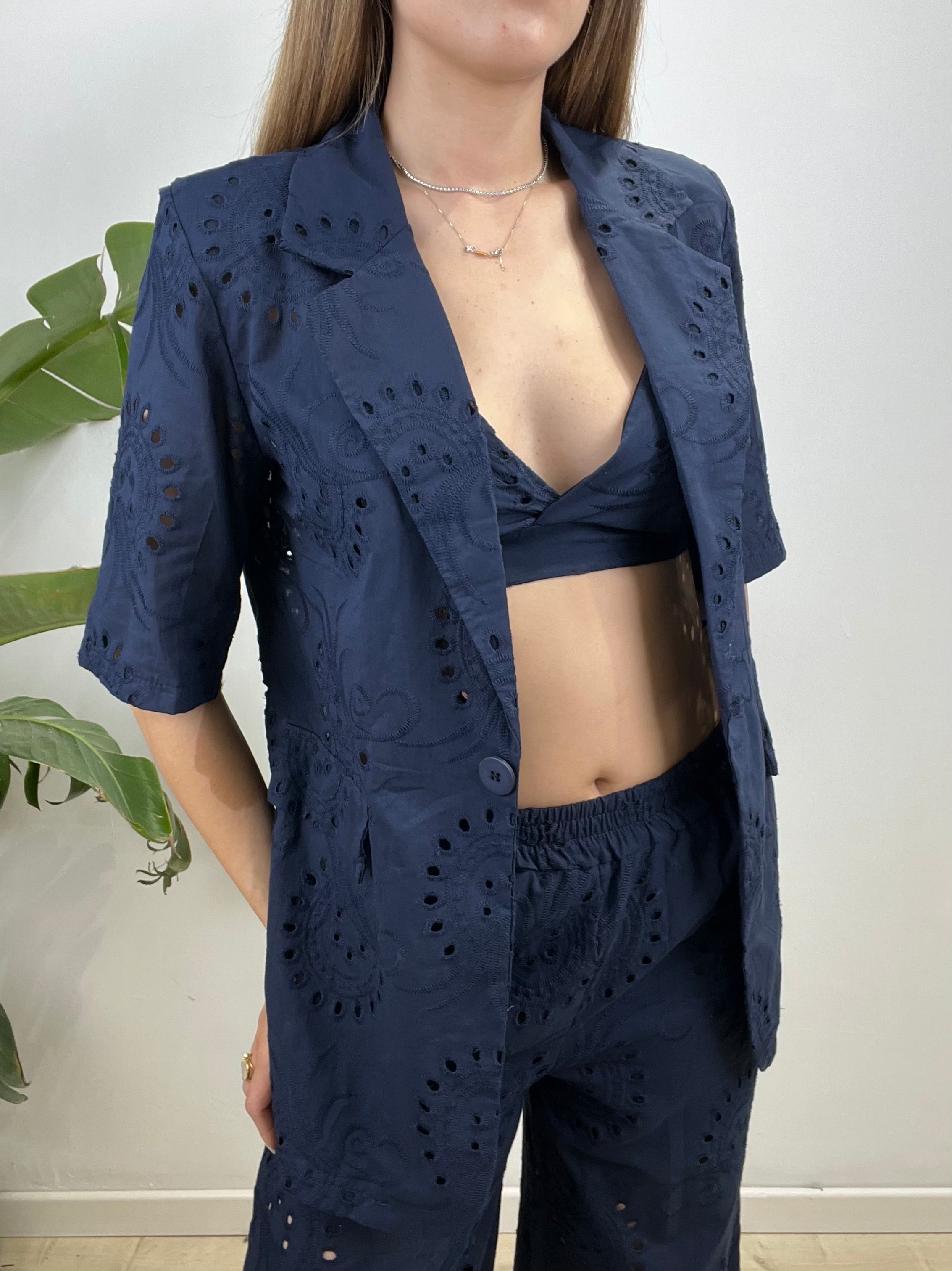 COMPLETO 3 PEZZI SANGALLO BLU
