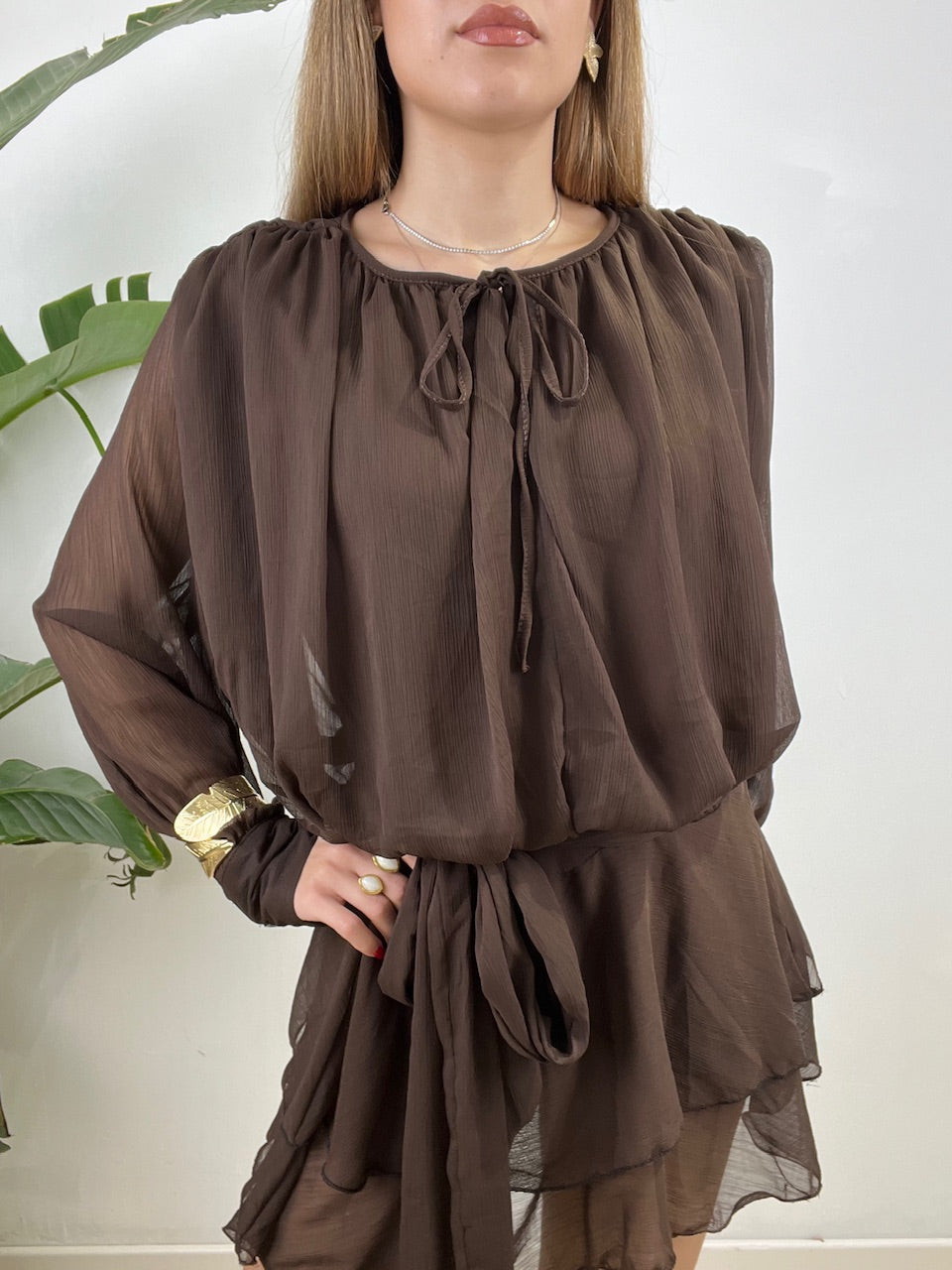 DRESS BERRY MARRONE