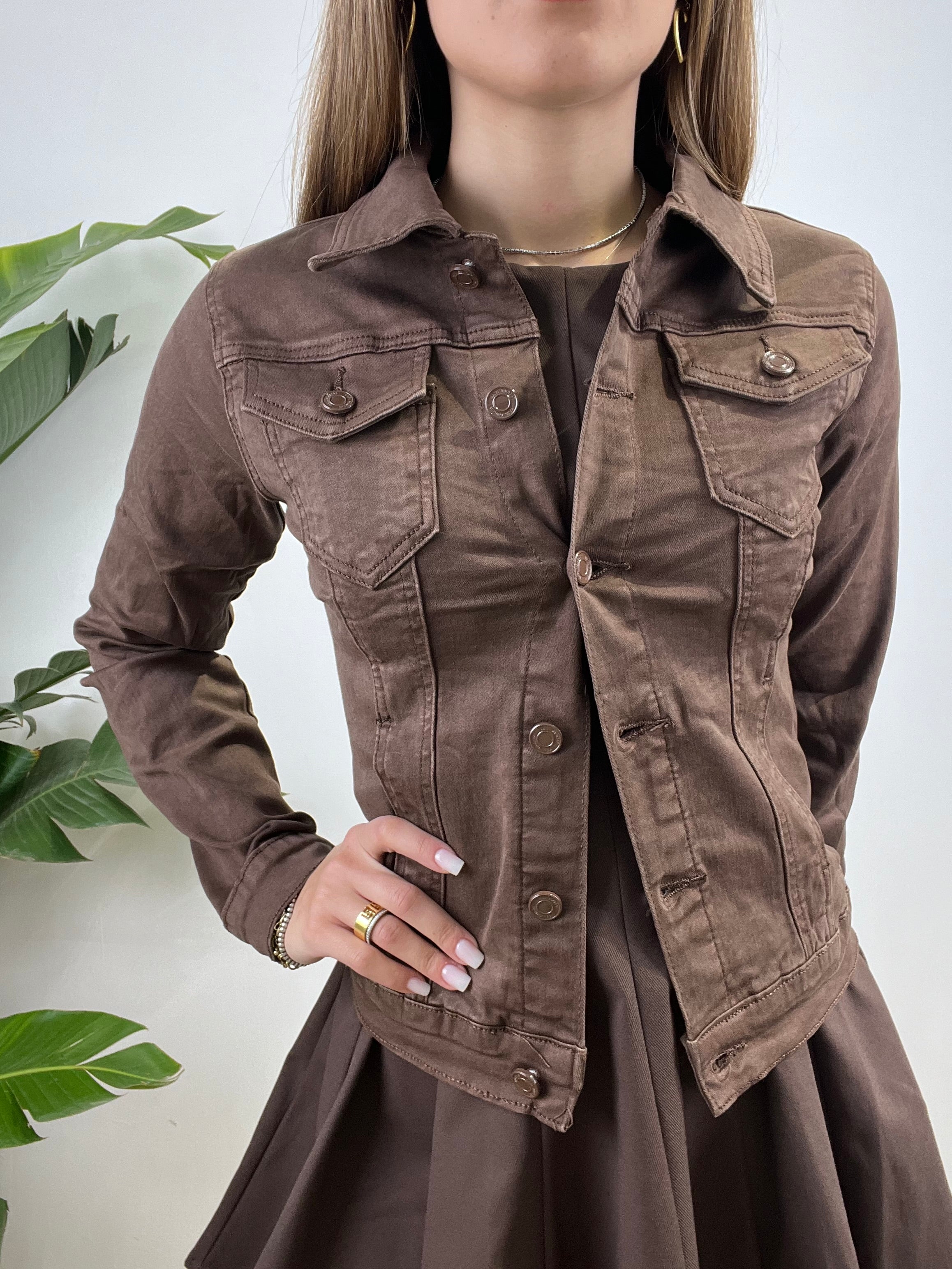 GIUBBINO DENIM PROMO MARRONE SCURO