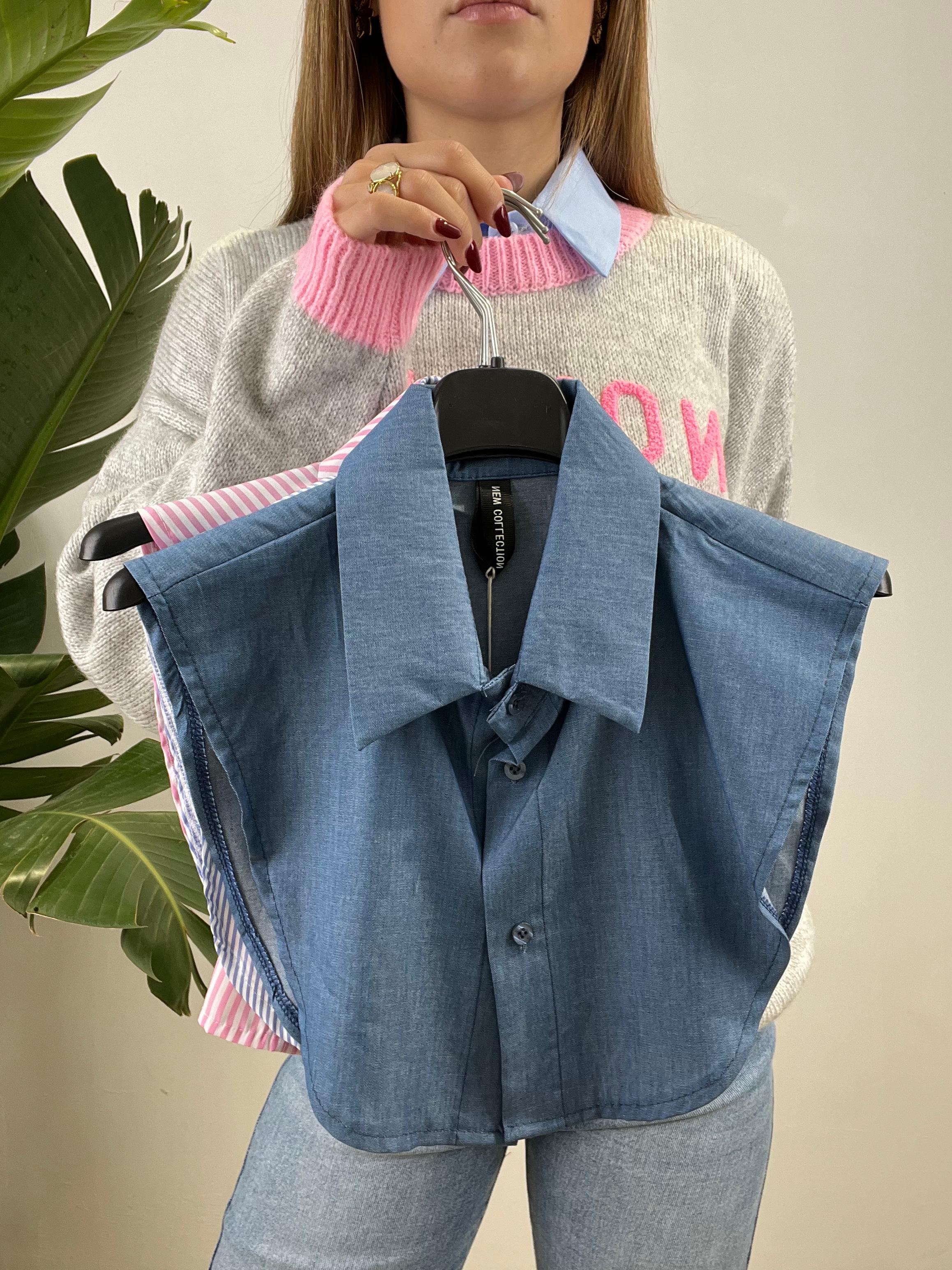 COLLETTO CELESTE SCURO