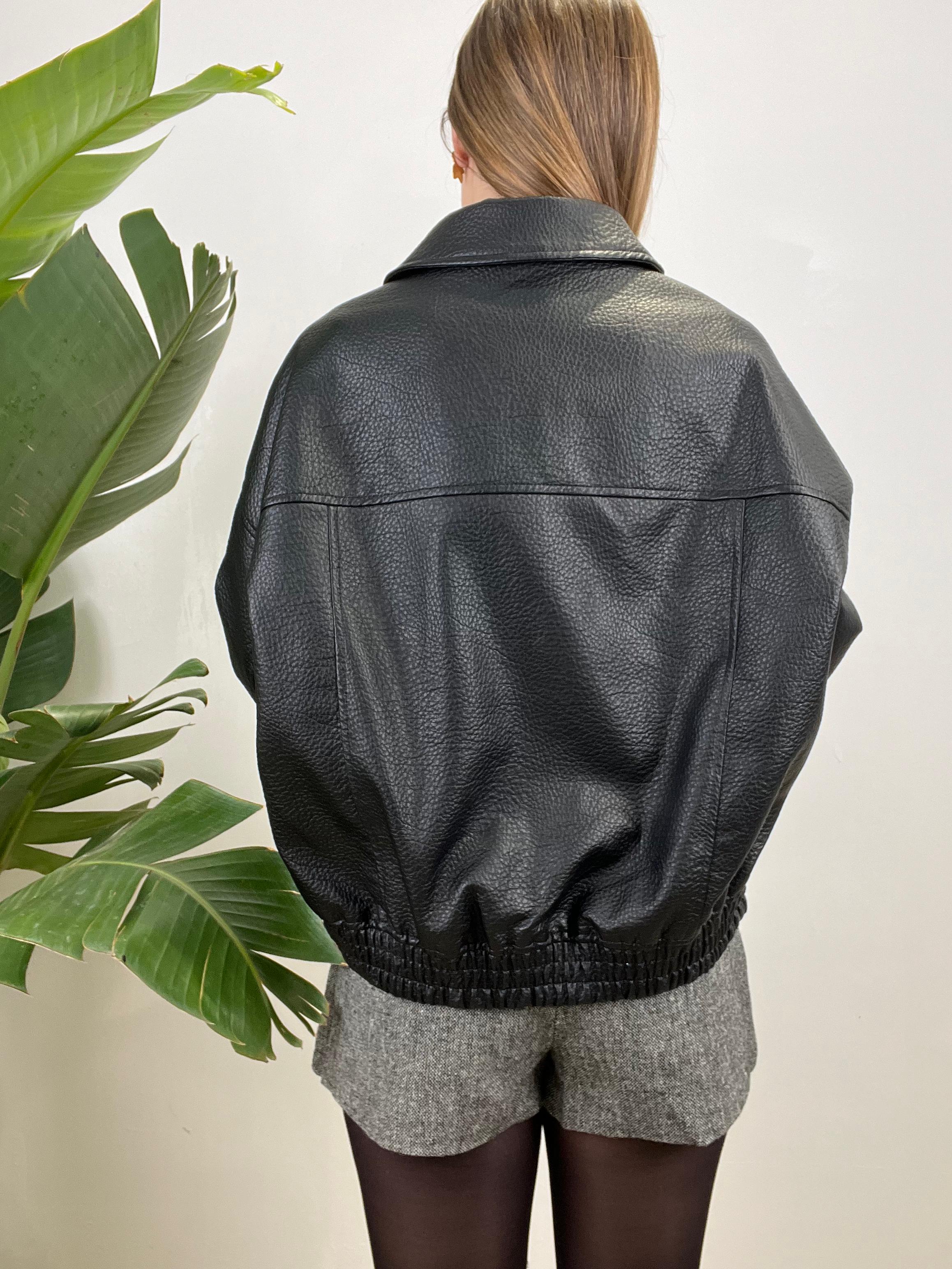 GIUBBINO ECOPELLE MARTELLATO NERO