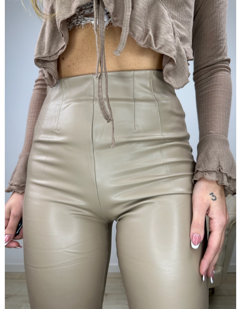 PANTALEGGINGS ECOPELLE ZARAMODEL TAUPE