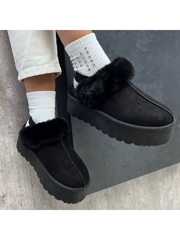 SABOT PELUCHE ELASTICO NERO SABOT PELUCHE ELASTICO NERO