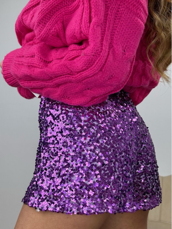 SHORT PAILLETTES VIOLA SHORT PAILLETTES VIOLA