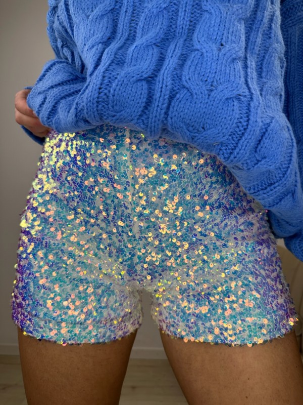 SHORT PAILLETTES BIANCO SHORT PAILLETTES BIANCO