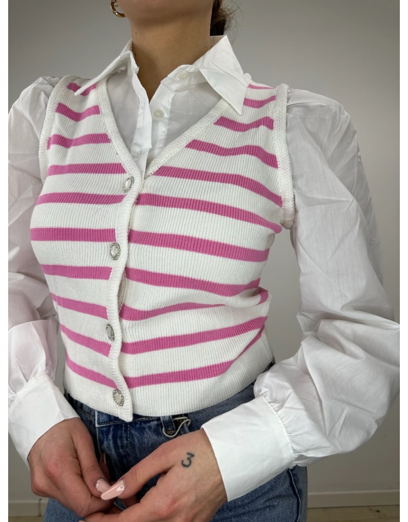 Felpa con camicia incorporata on sale