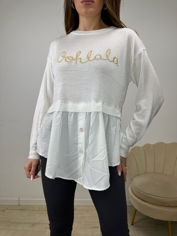 PULL PRIMAVERILE OHLALA BIANCO PULL PRIMAVERILE OHLALA BIANCO