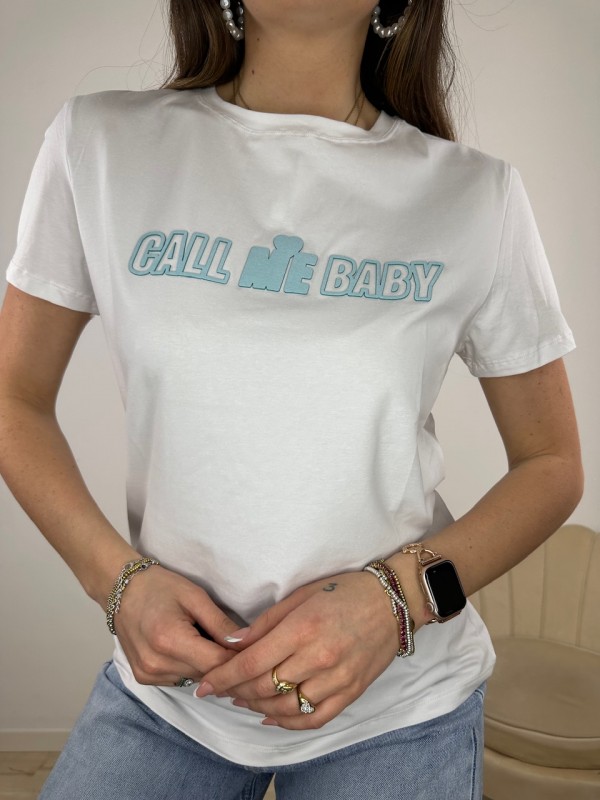 T-SHIRT CALL ME BABY BIANCO T-SHIRT CALL ME BABY BIANCO