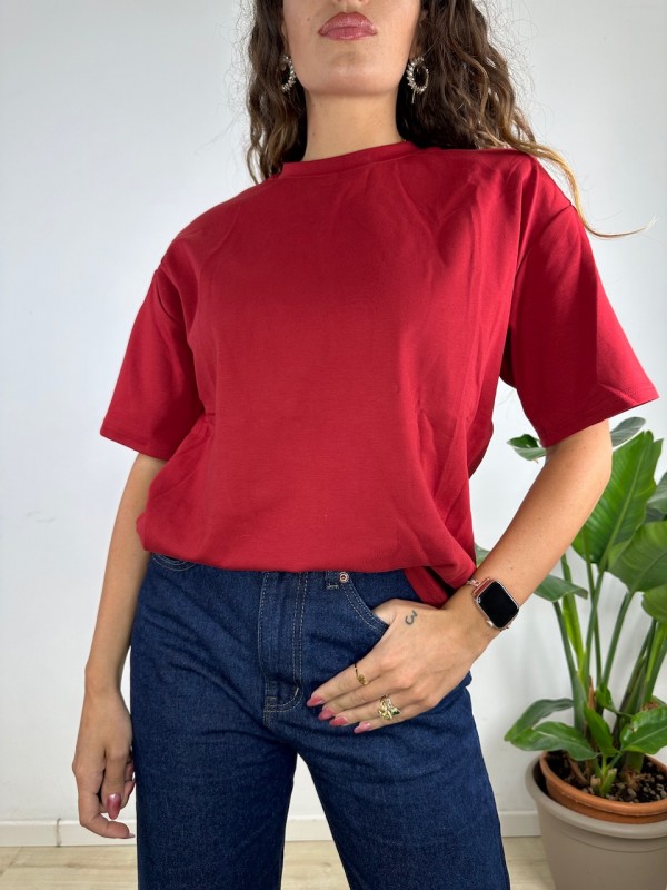 T-SHIRT MAXI SPALLINE BORDEAUX T-SHIRT MAXI SPALLINE BORDEAUX