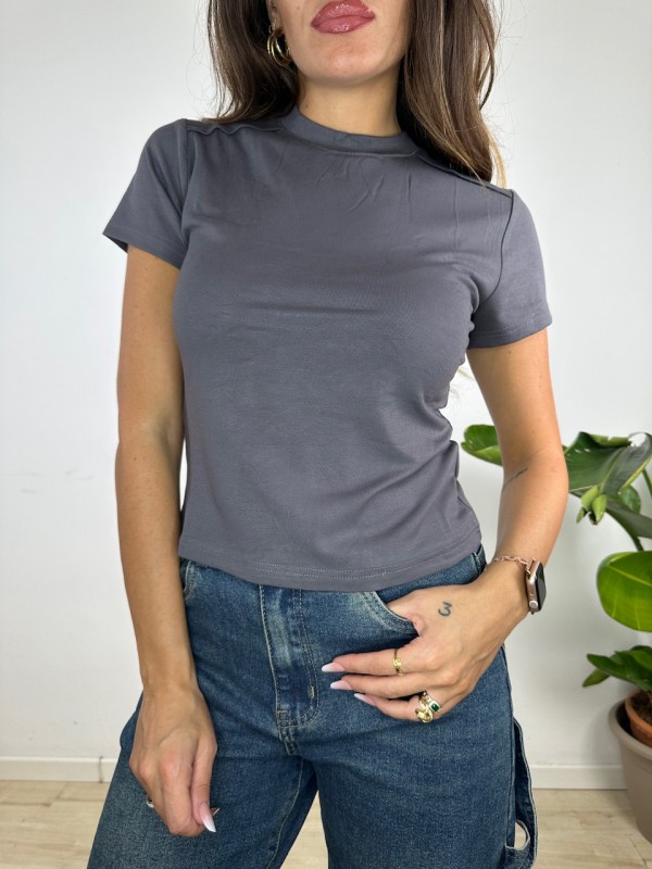 T-SHIRT CROP KRIM GRIGIO T-SHIRT CROP KRIM GRIGIO