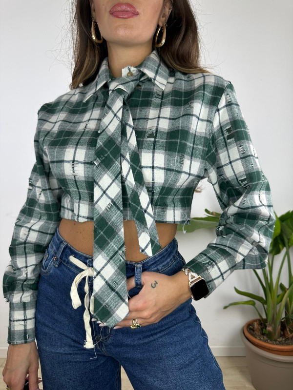 CAMICIA CROP VERDE CAMICIA CROP VERDE