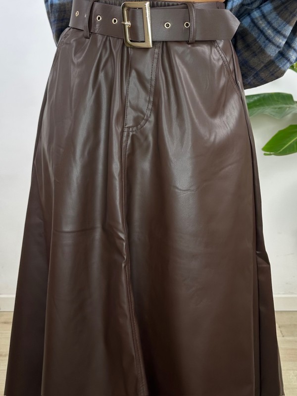 GONNA ECOPELLE KAMY MARRONE GONNA ECOPELLE KAMY MARRONE