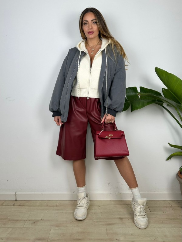 BERMUDA ECOPELLE BORDEAUX BERMUDA ECOPELLE BORDEAUX