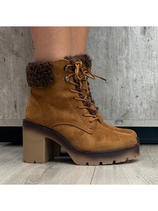 STIVALETTO STRINGATO CAMEL STIVALETTO STRINGATO CAMEL