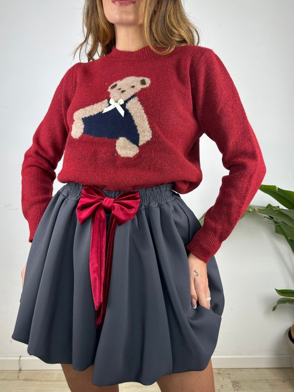 PULL TEDDY BORDEAUX PULL TEDDY BORDEAUX