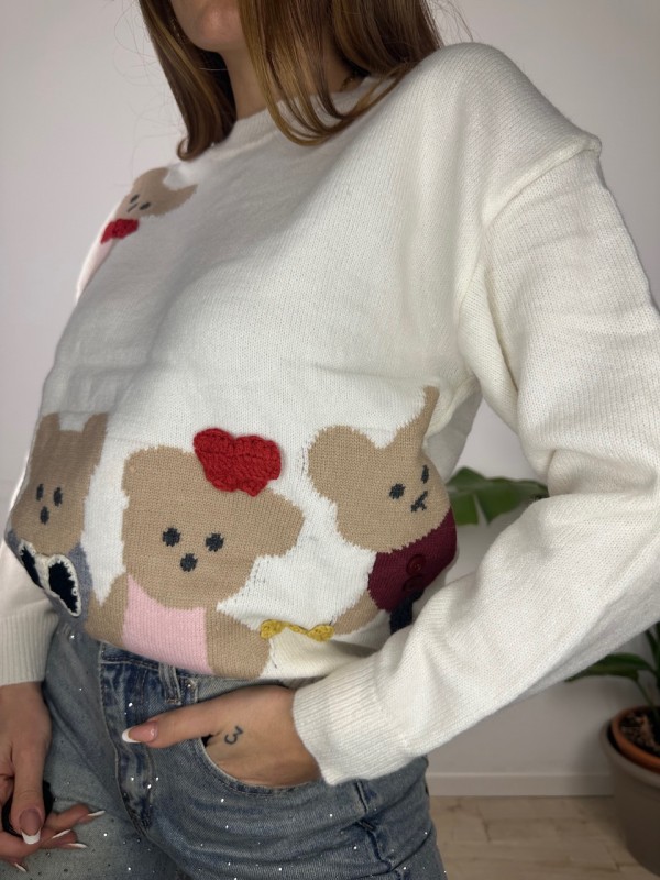 PULLOVER TRIPLE TEDDY BIANCO PULLOVER TRIPLE TEDDY BIANCO
