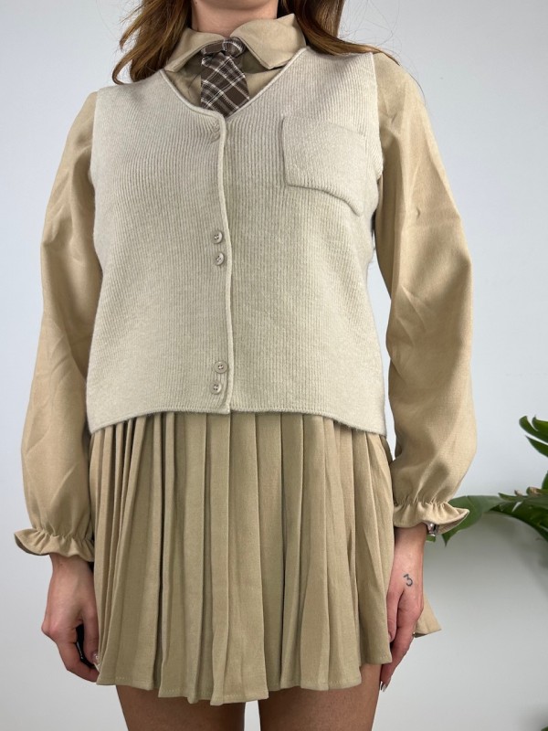 SET 3 PEZZI FANGO: GILET + DRESS + CRAVATTA SET 3 PEZZI FANGO: GILET + DRESS + CRAVATTA
